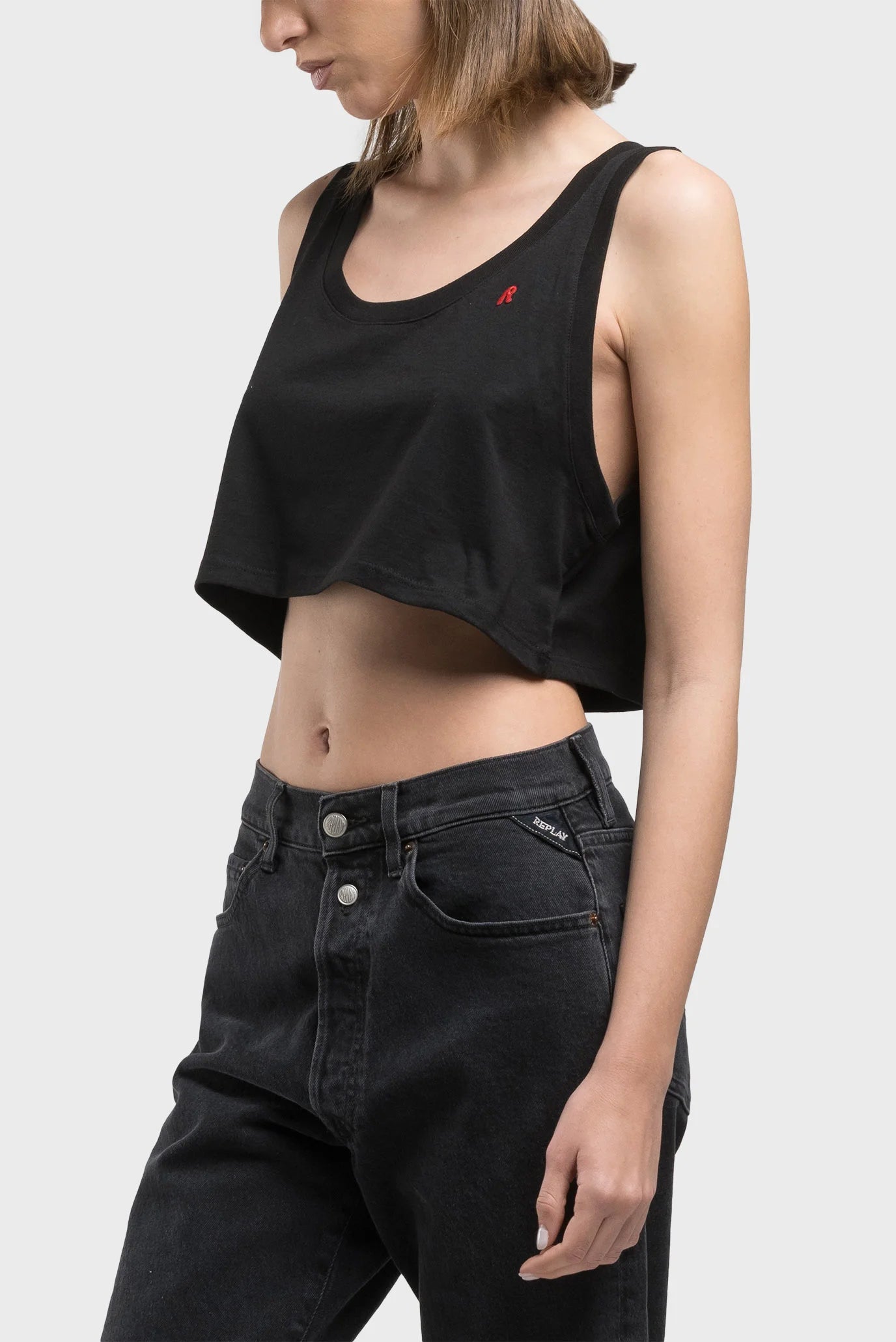 REPLAY DÁMSKY CROP TOP S VÝŠIVKOU 