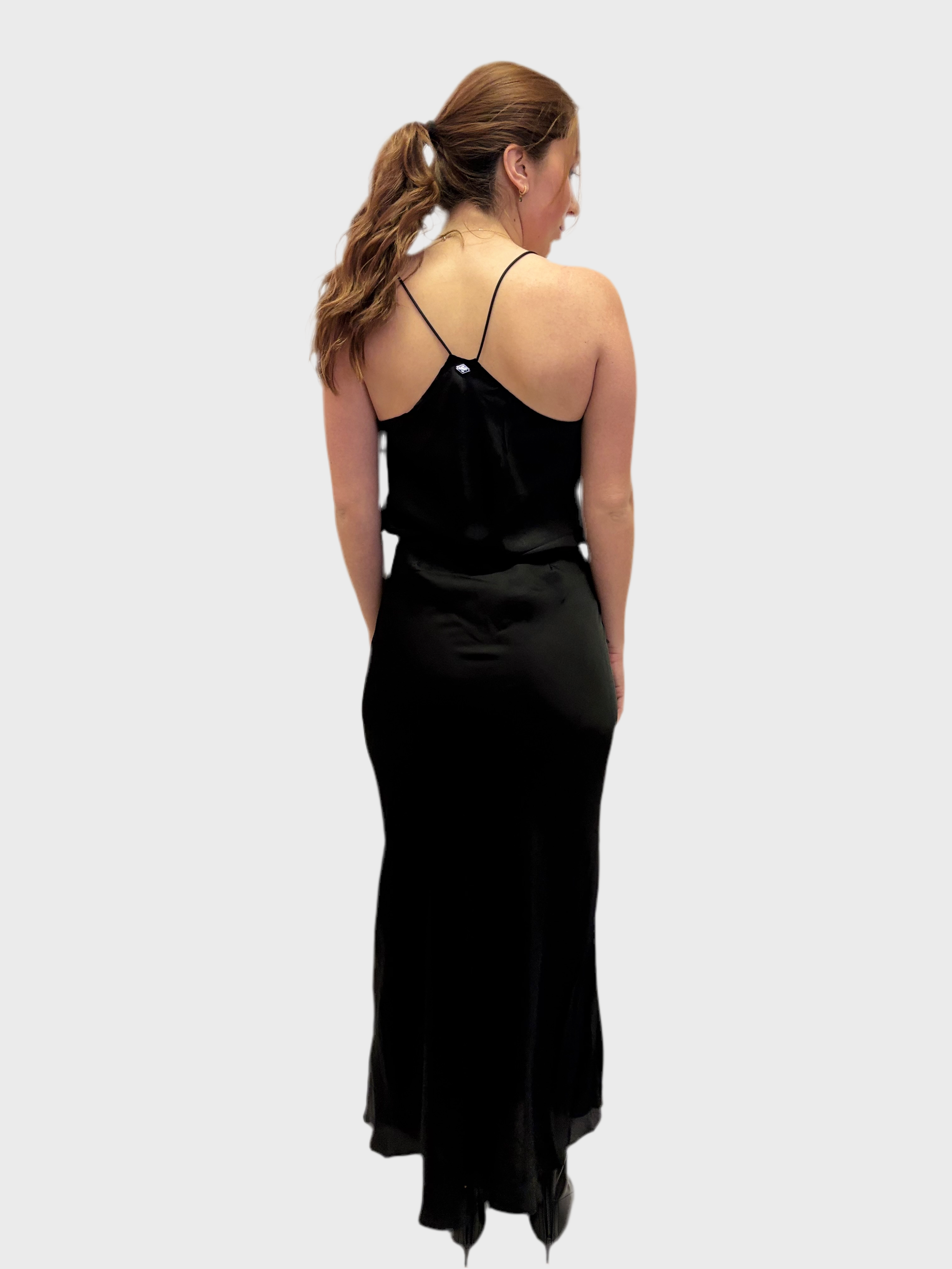 REPLAY DÁMSKÁ DLOUHÁ SUKNĚ Z VISKÓZOVÉHO SATÉNU