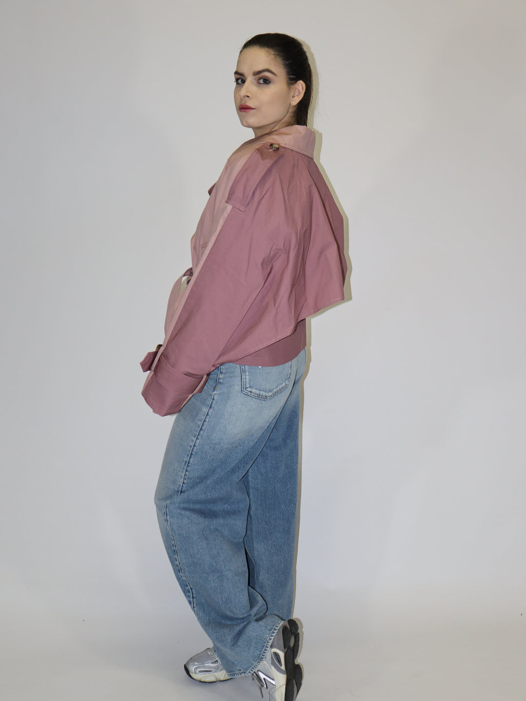 REPLAY WOMEN'S COTTON SHORT TRENCH COAT WITH LOOSE FIT
