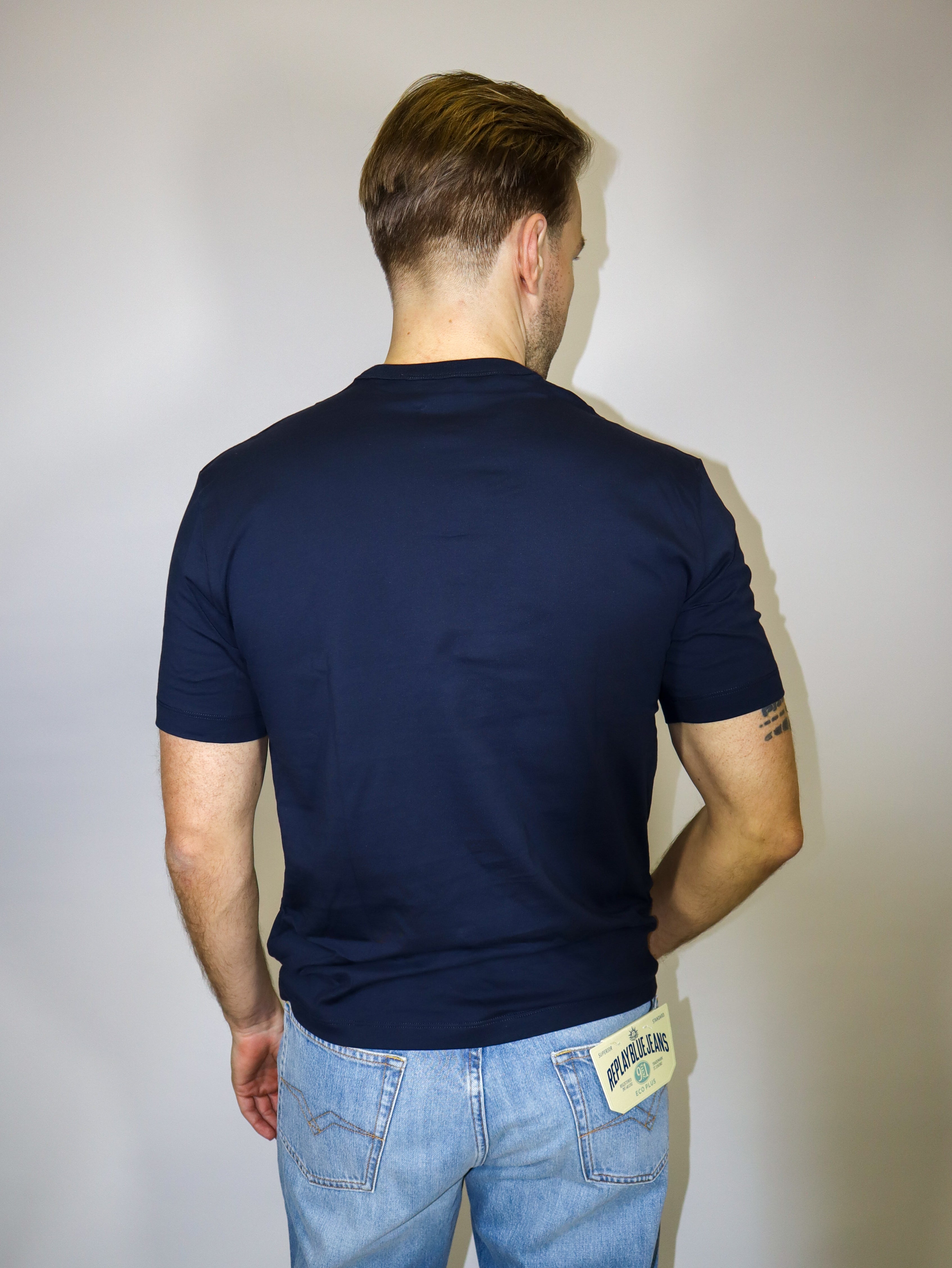 BLAUER PANSKÉ TRIČKO S POTISKEM TÓN V TÓNU