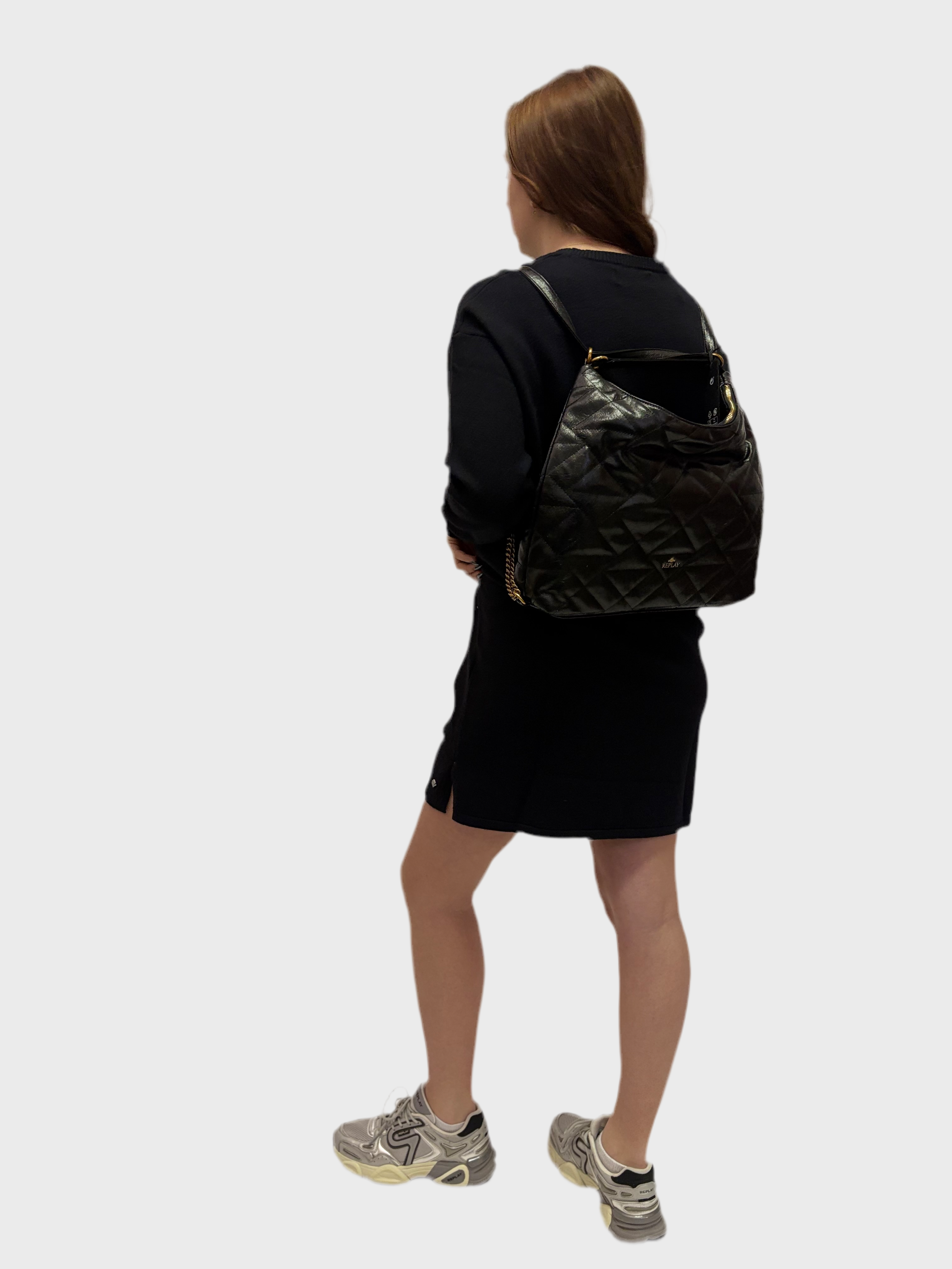 REPLAY DÁMSKÉ KRÁTKÉ ŠATY Z VISKÓZOVÉ SMĚSI