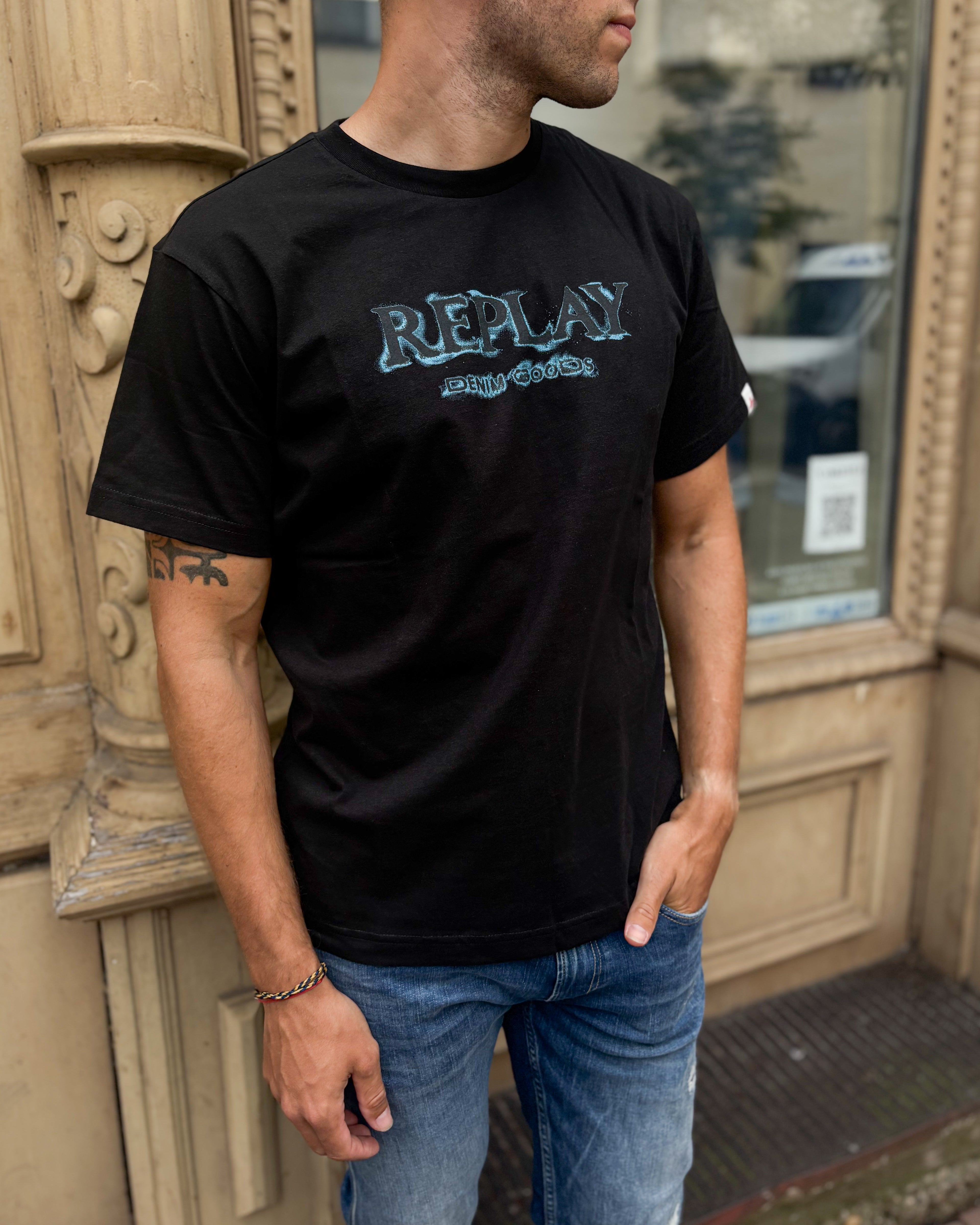 FÉRFI REPLAY PAMUT PÓLÓ MINTA MINTÁVAL