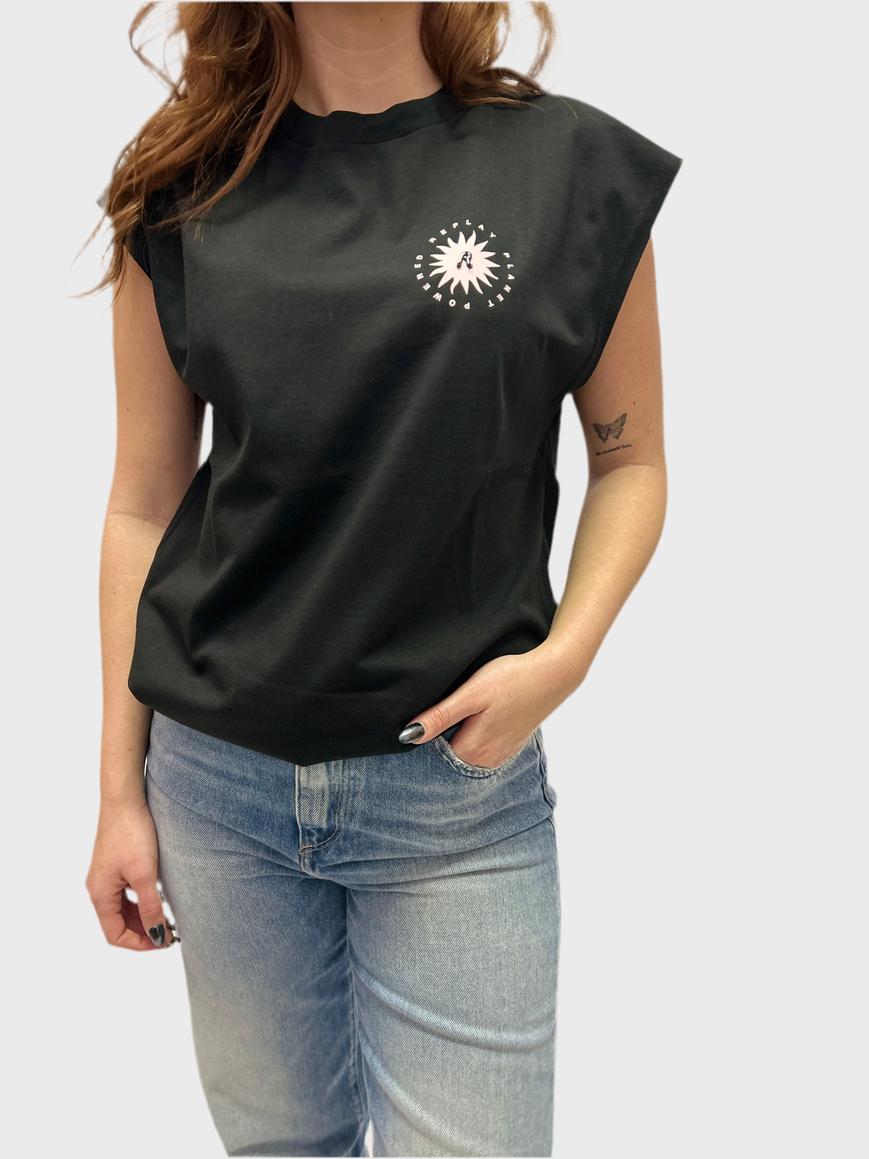 REPLAY DÁMSKE TRIČKO BEZ RUKÁVOV 