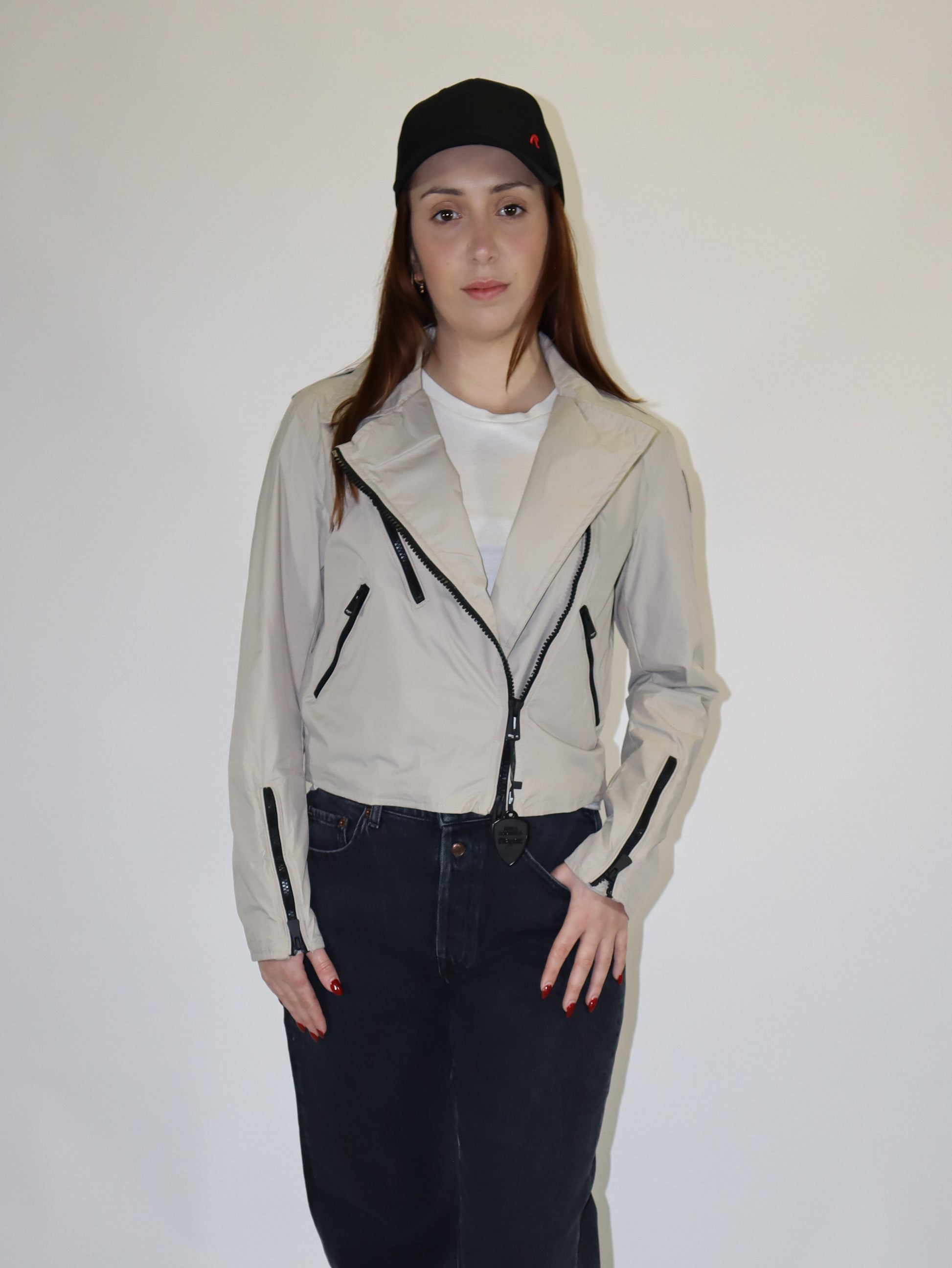 BLAUER DÁMSKÁ NYLONOVÁ MOTORKÁŘSKÁ BUNDA ZAMORA