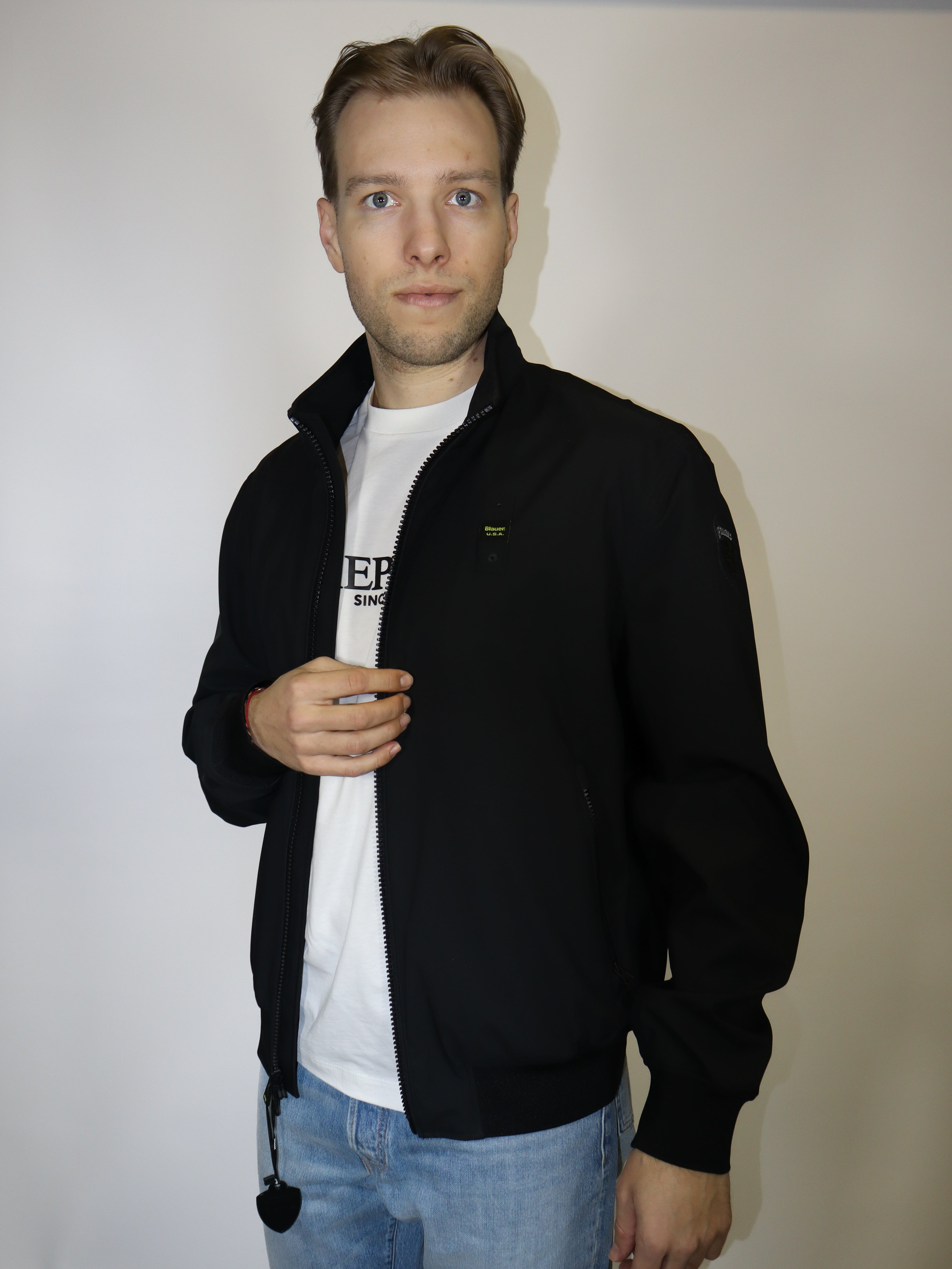 BLAUER FÉRFI ÁTMENETI KABÁT GALLÉRVAL