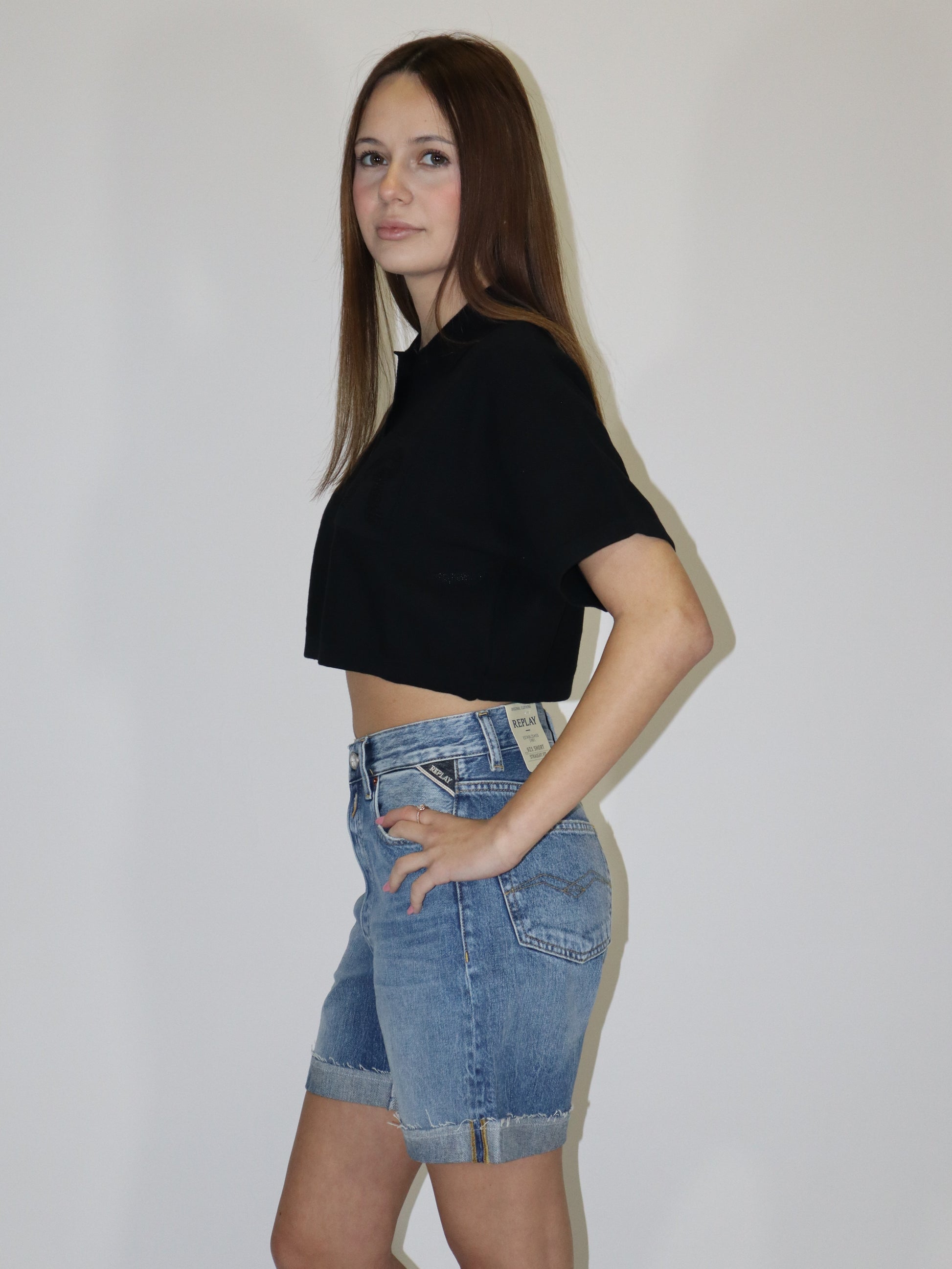 REPLAY DÁMSKÝ ZKRÁCENÝ TOP VE STYLU POLO
