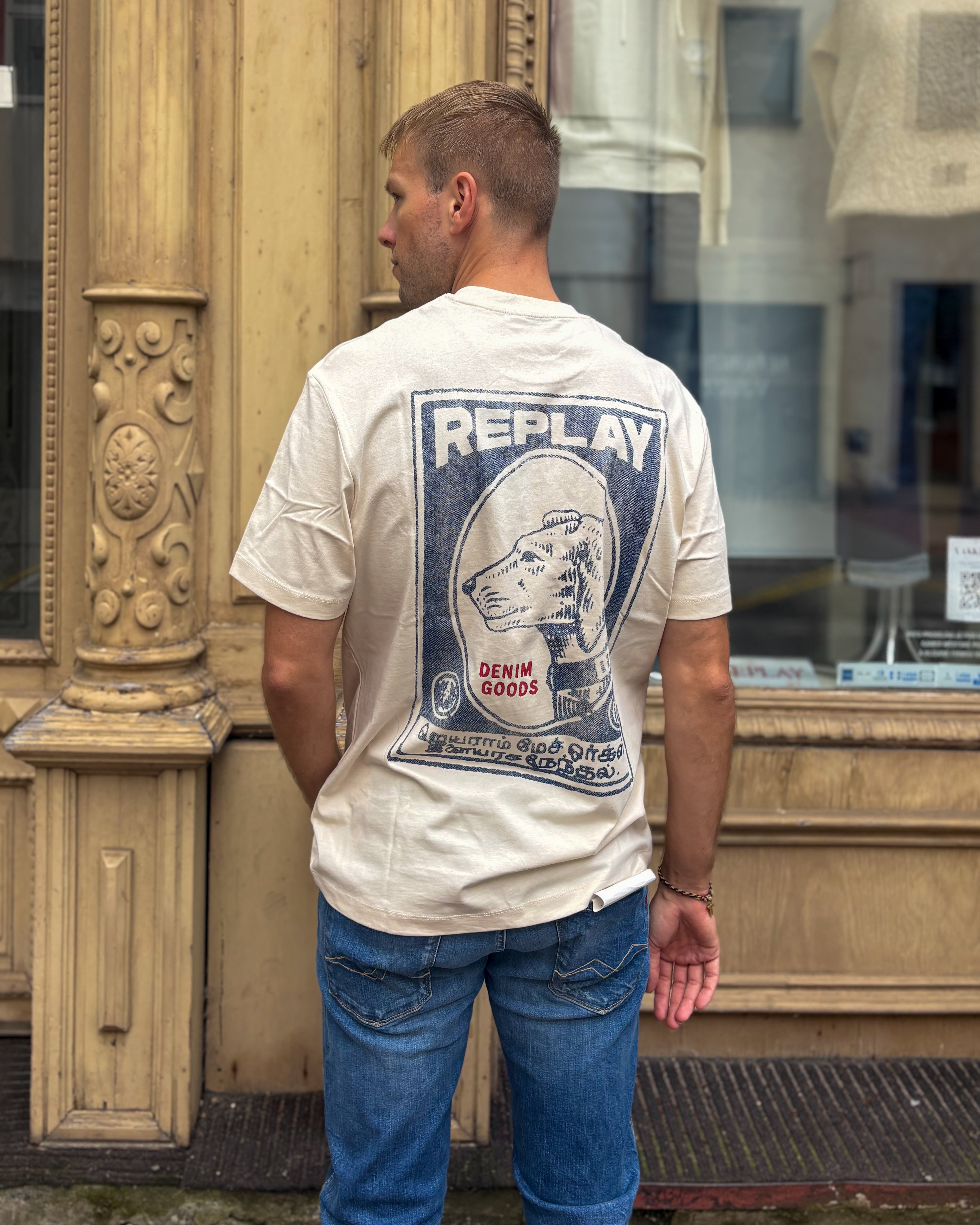 FÉRFI REPLAY PÓLÓ HÁTULJÁN NYOMOTT MINTÁVAL