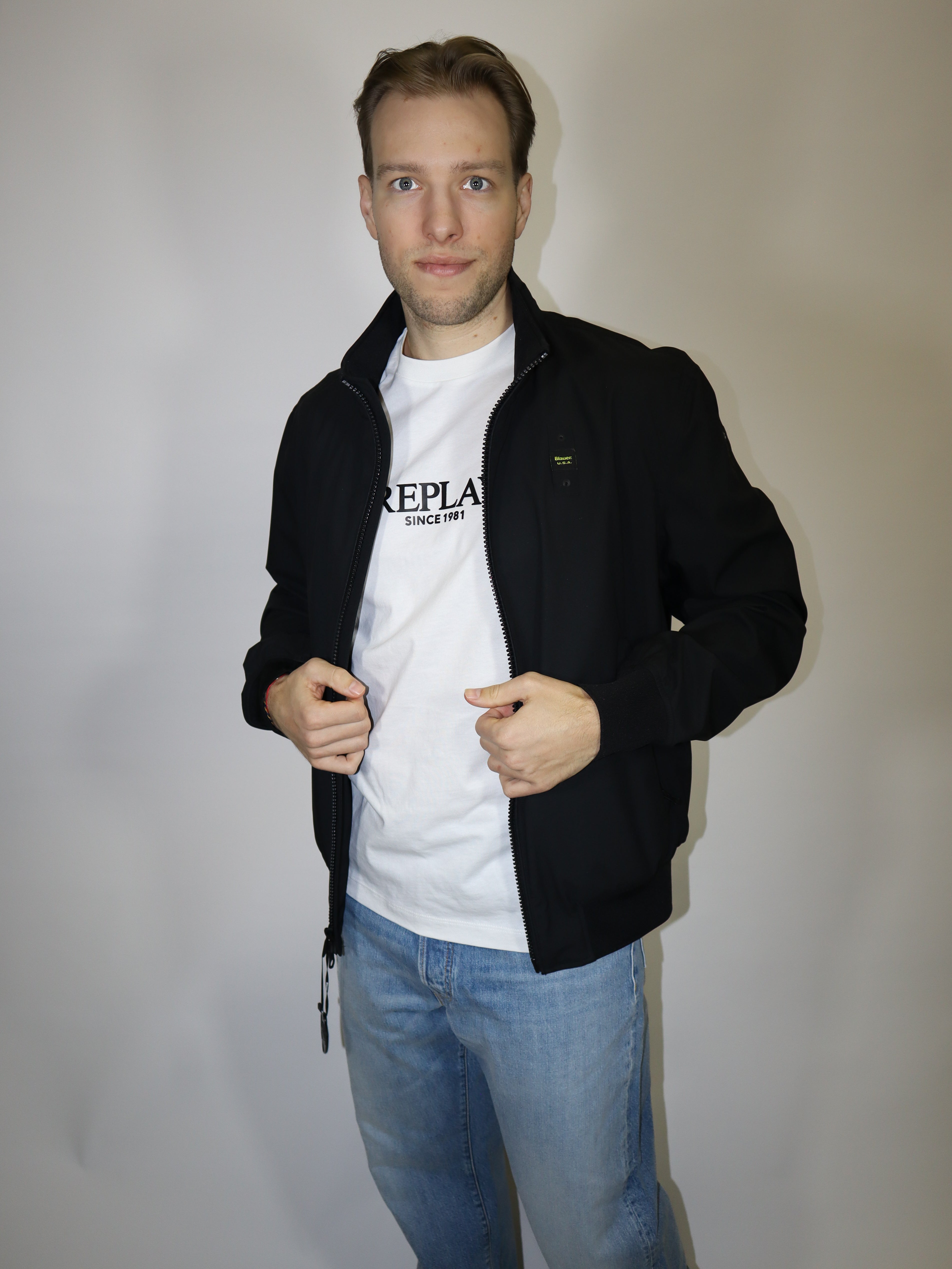 BLAUER FÉRFI ÁTMENETI KABÁT GALLÉRVAL