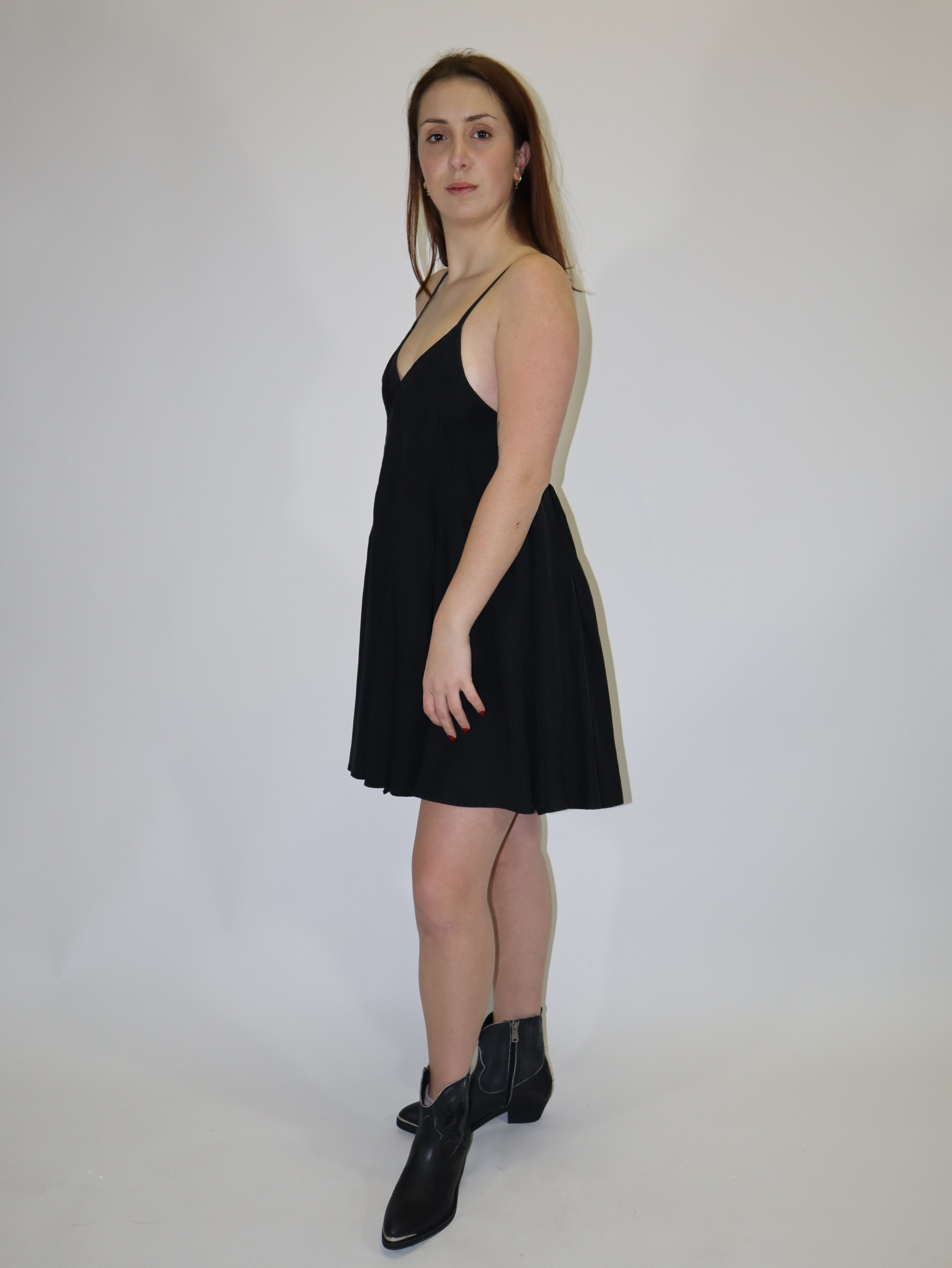 REPLAY WOMEN'S SUMMER MINI DRESS WITH STRAPS AND PLEATS