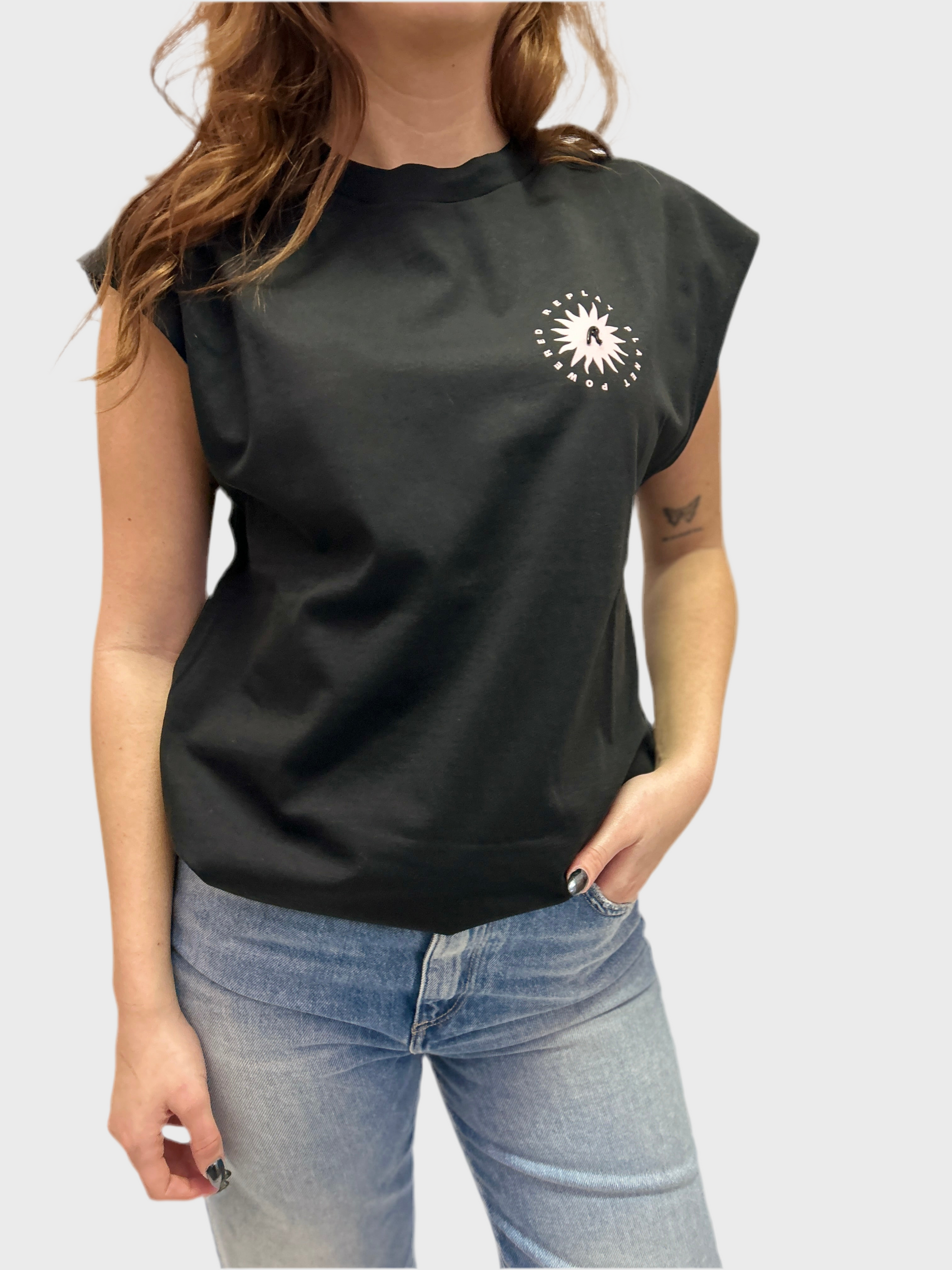 REPLAY DÁMSKÉ TRIČKO BEZ RUKÁVŮ