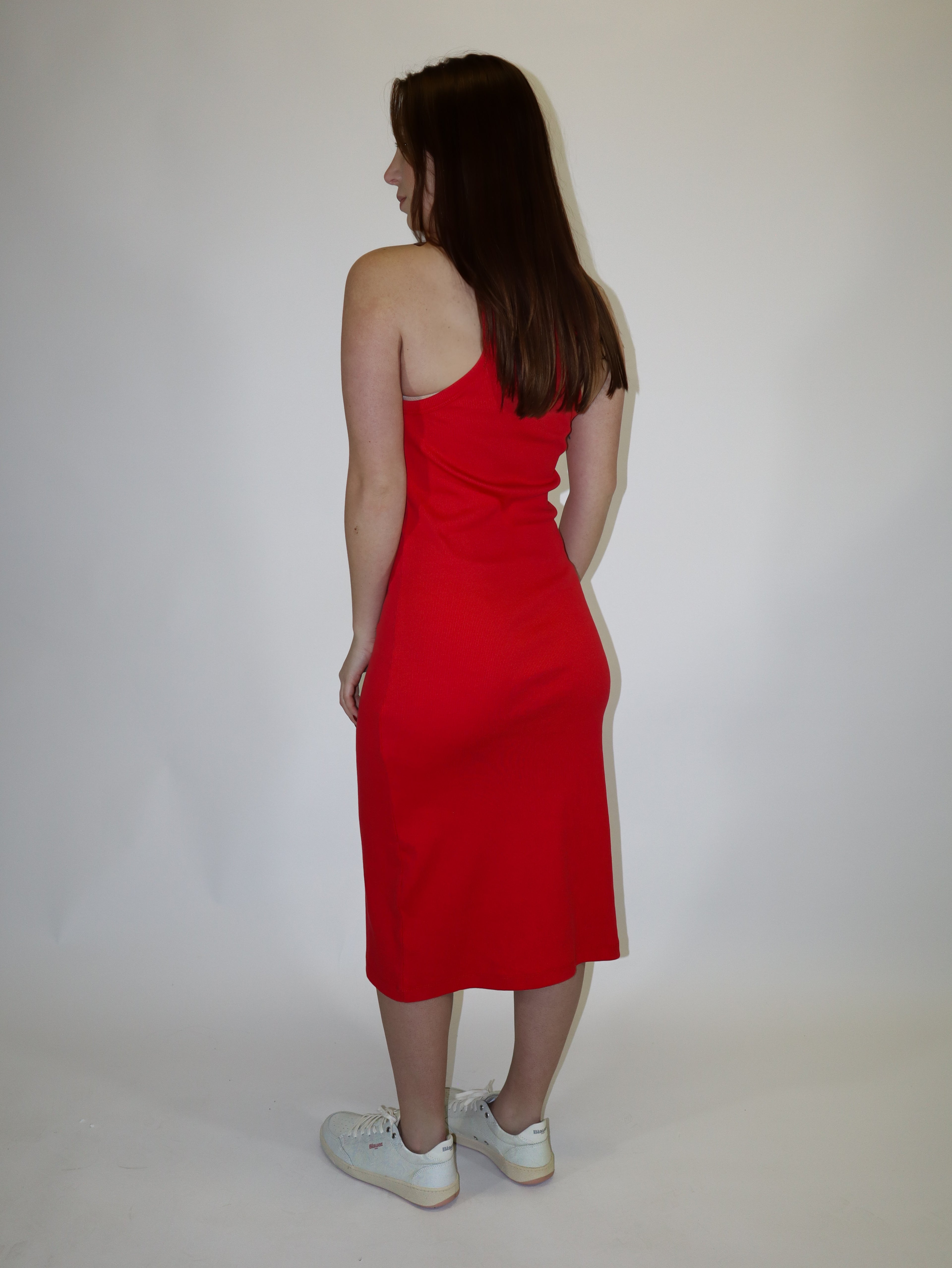 REPLAY STRETCH COTTON MIDI DRESS