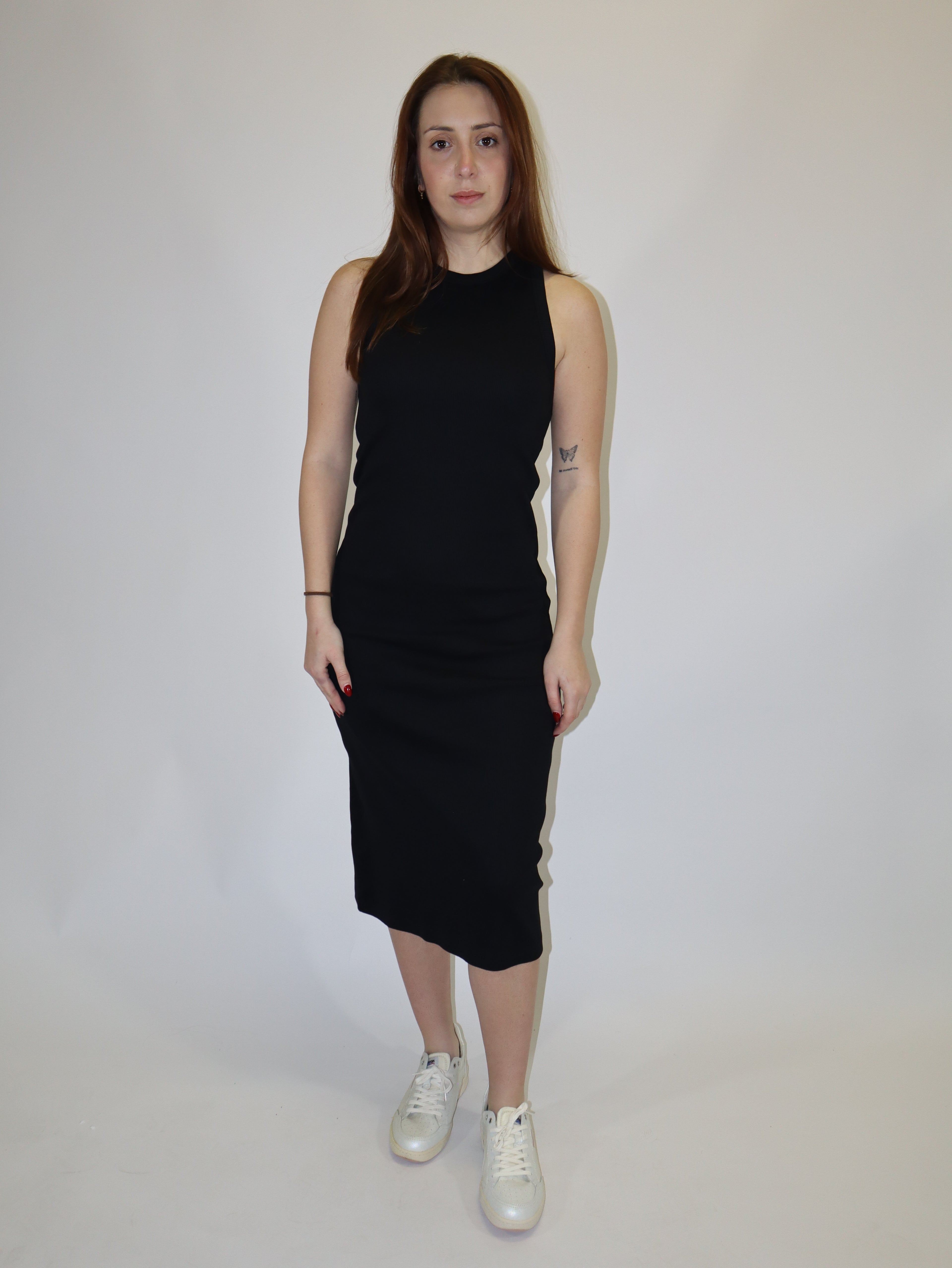 REPLAY STRETCH COTTON MIDI DRESS