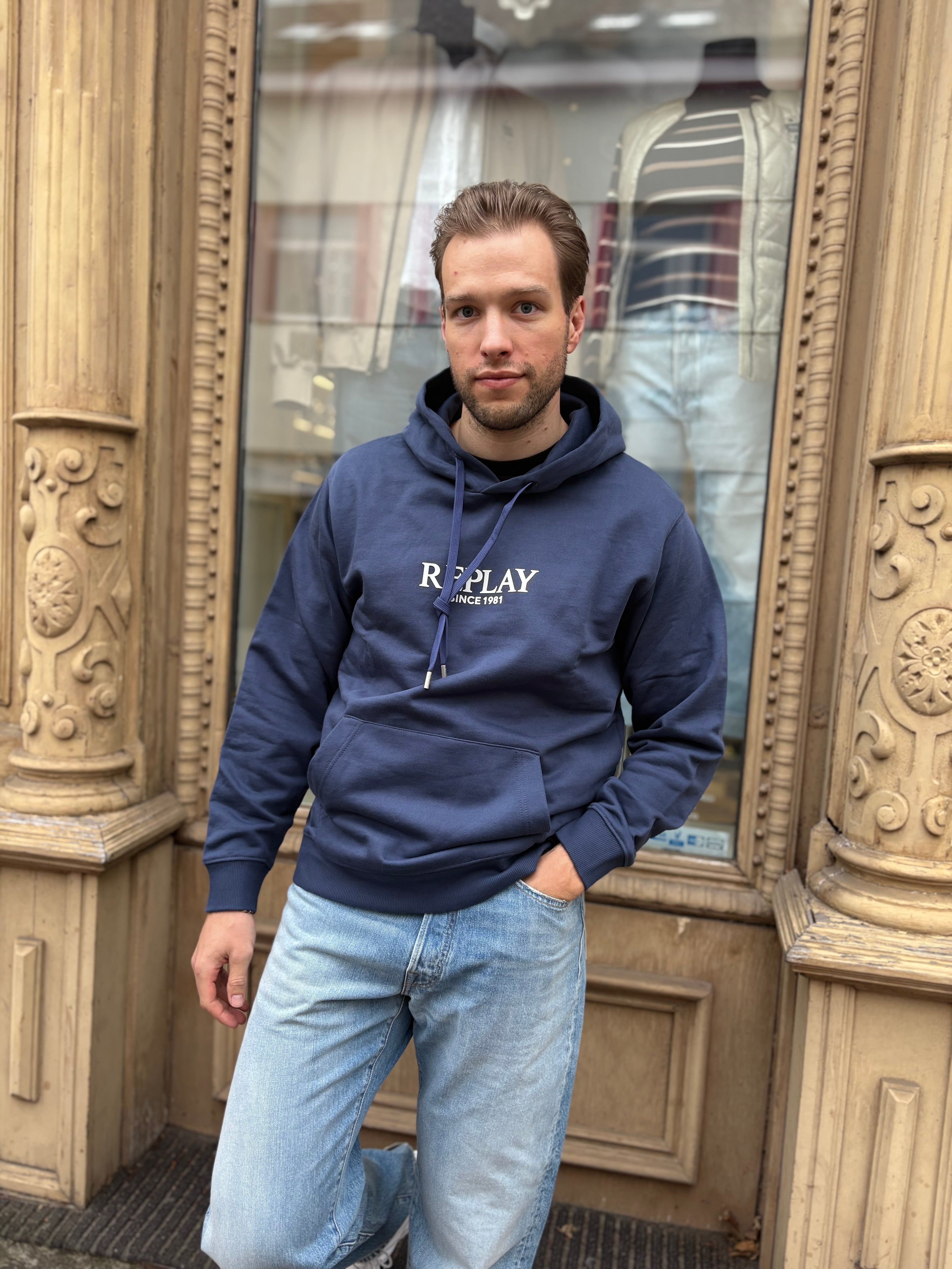 REPLAY FÉRFI MINTÁS PULÓVER 