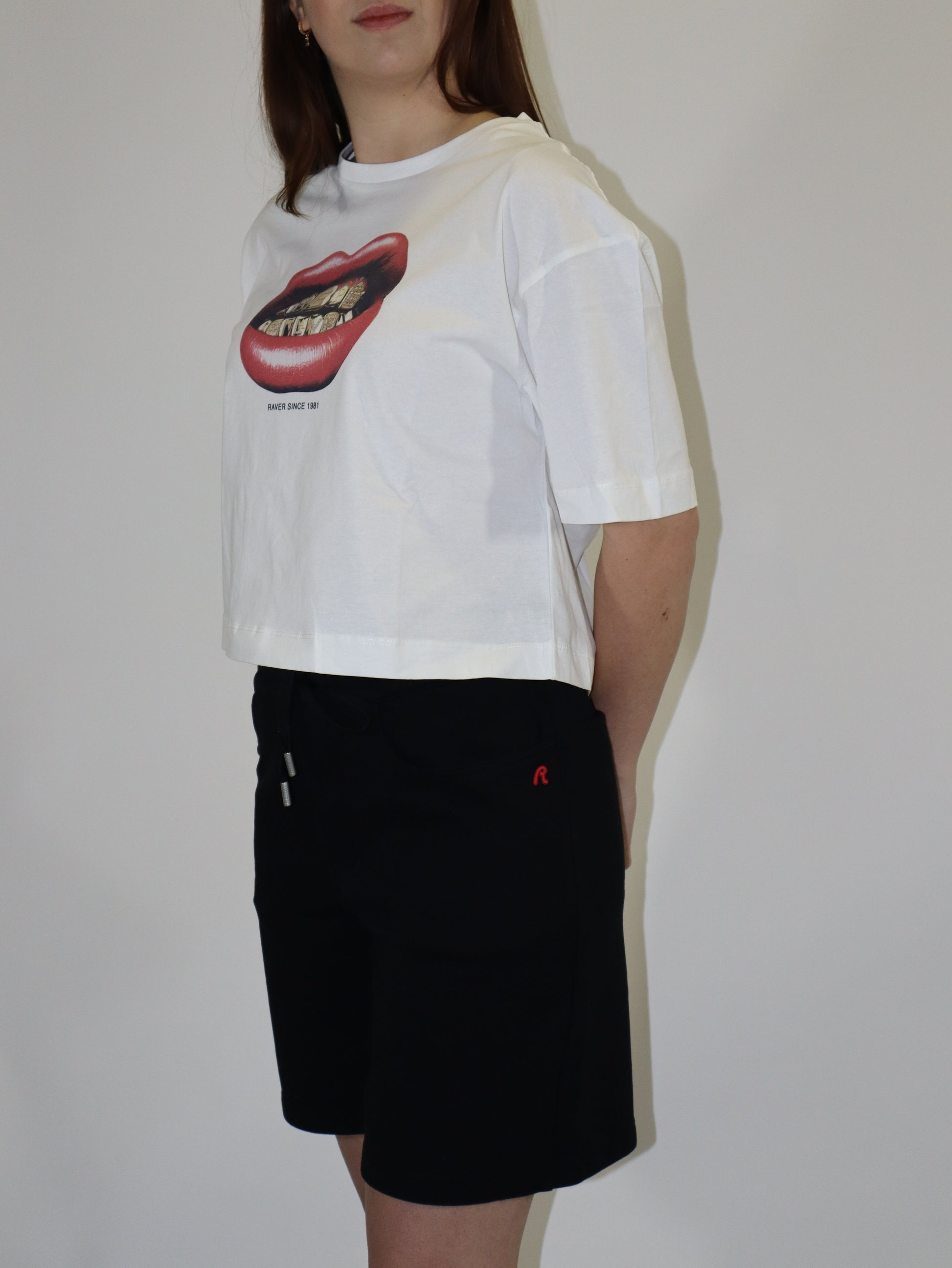 REPLAY DÁMSKÉ ZKRÁCENÉ TRIČKO S POTISKEM