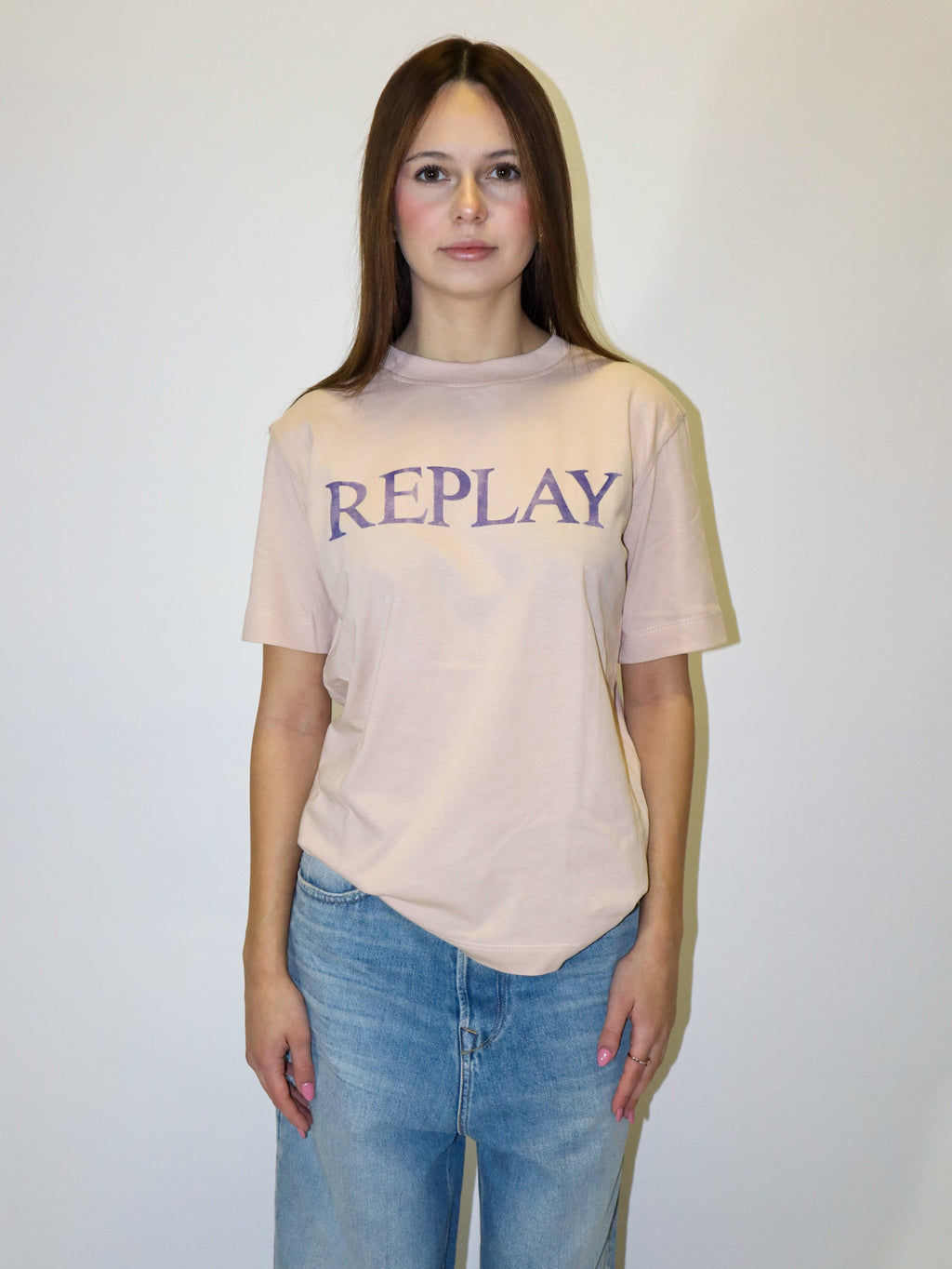 REPLAY DÁMSKÉ BAVLNĚNÉ TRIČKO S KRÁTKÝM RUKÁVEM A POTISKEM 