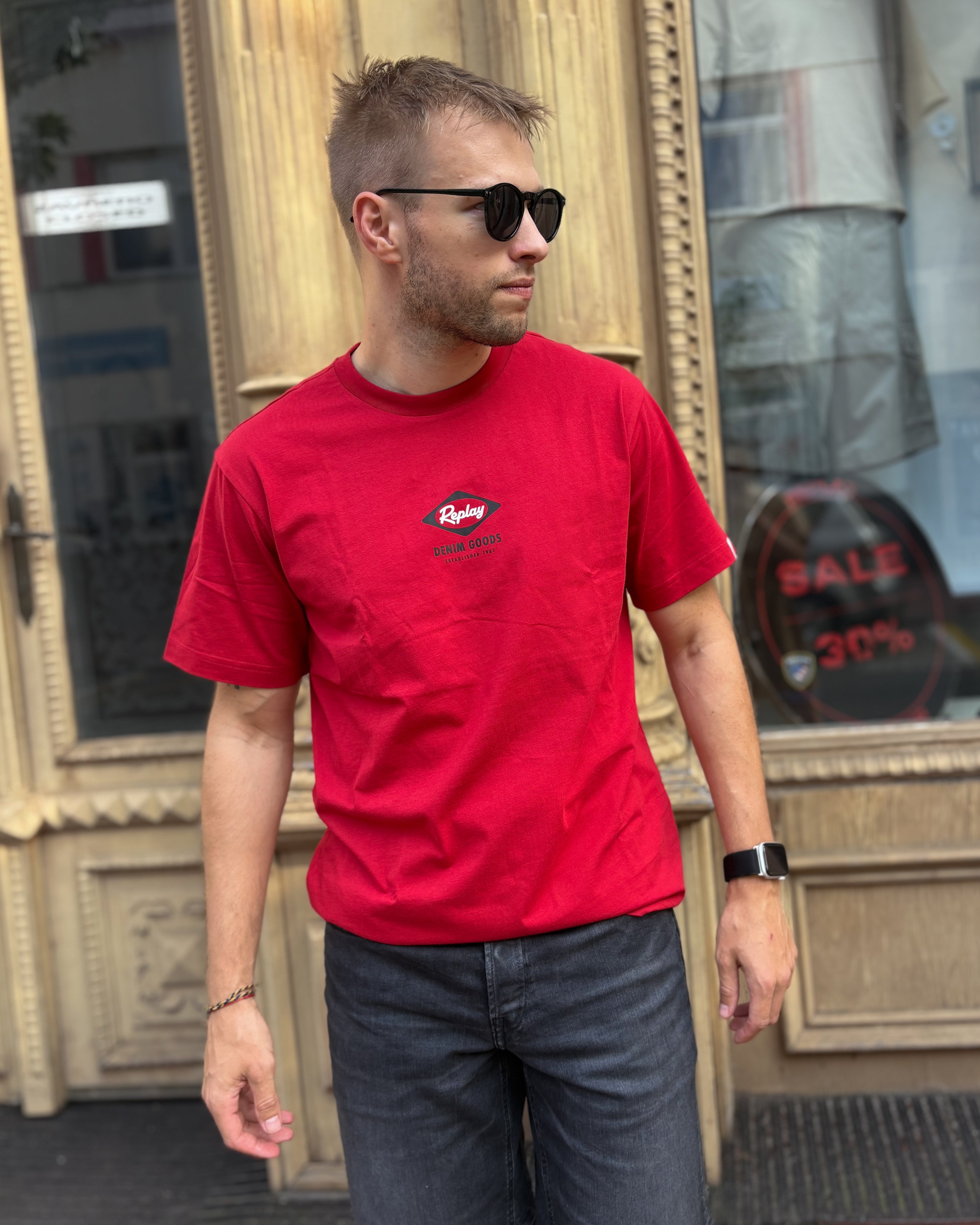 REPLAY FÉRFI NORMÁL FAZONÚ PÓLÓ FARMER MINTÁVAL