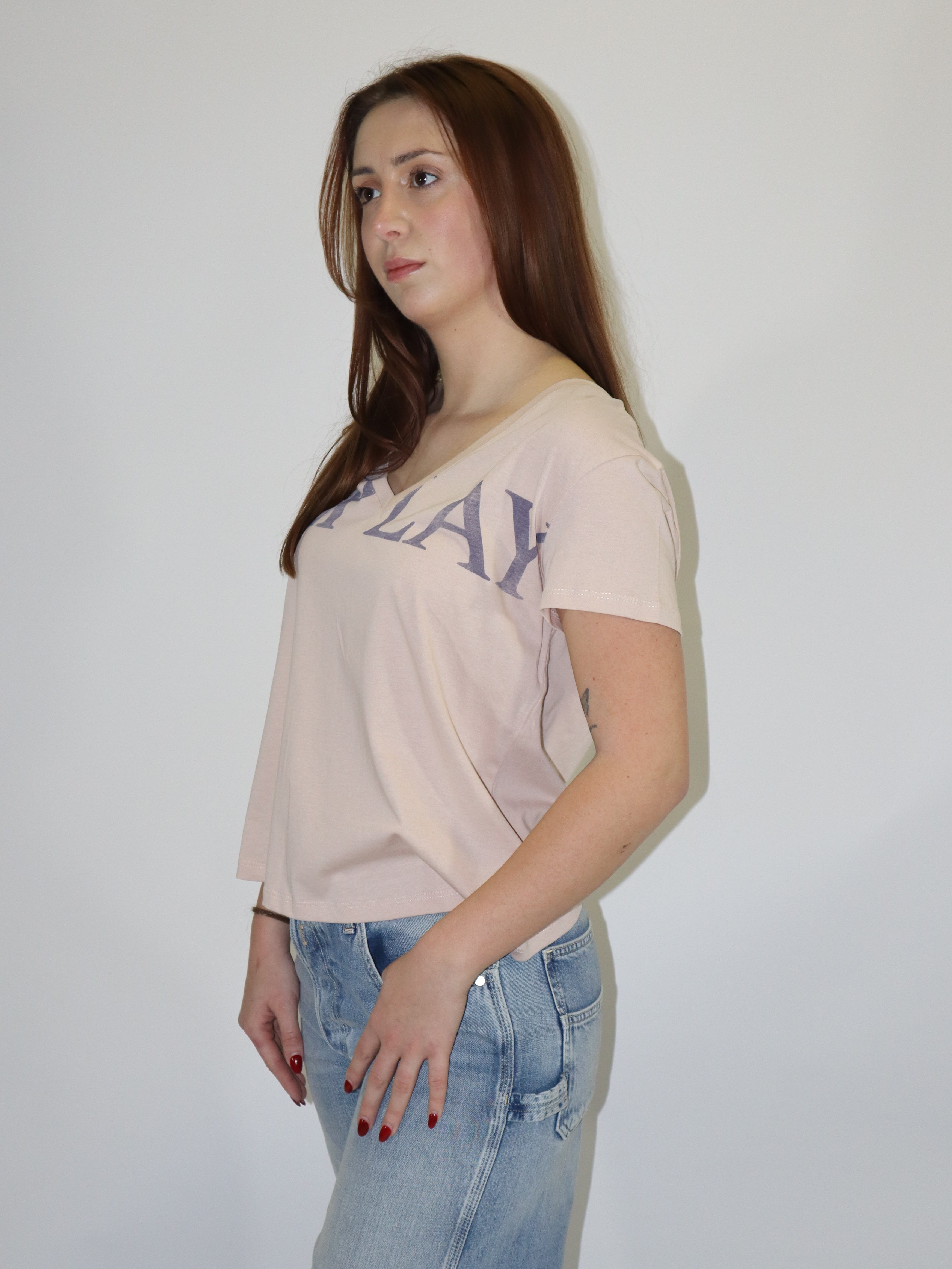 REPLAY DÁMSKÉ BAVLNĚNÉ TRIČKO S MAXI NÁPISEM