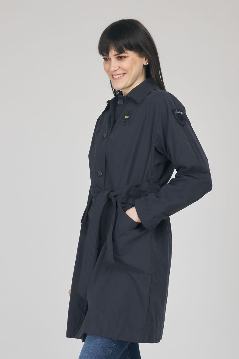 BLAUER DÁMSKÝ TRENCH COAT
