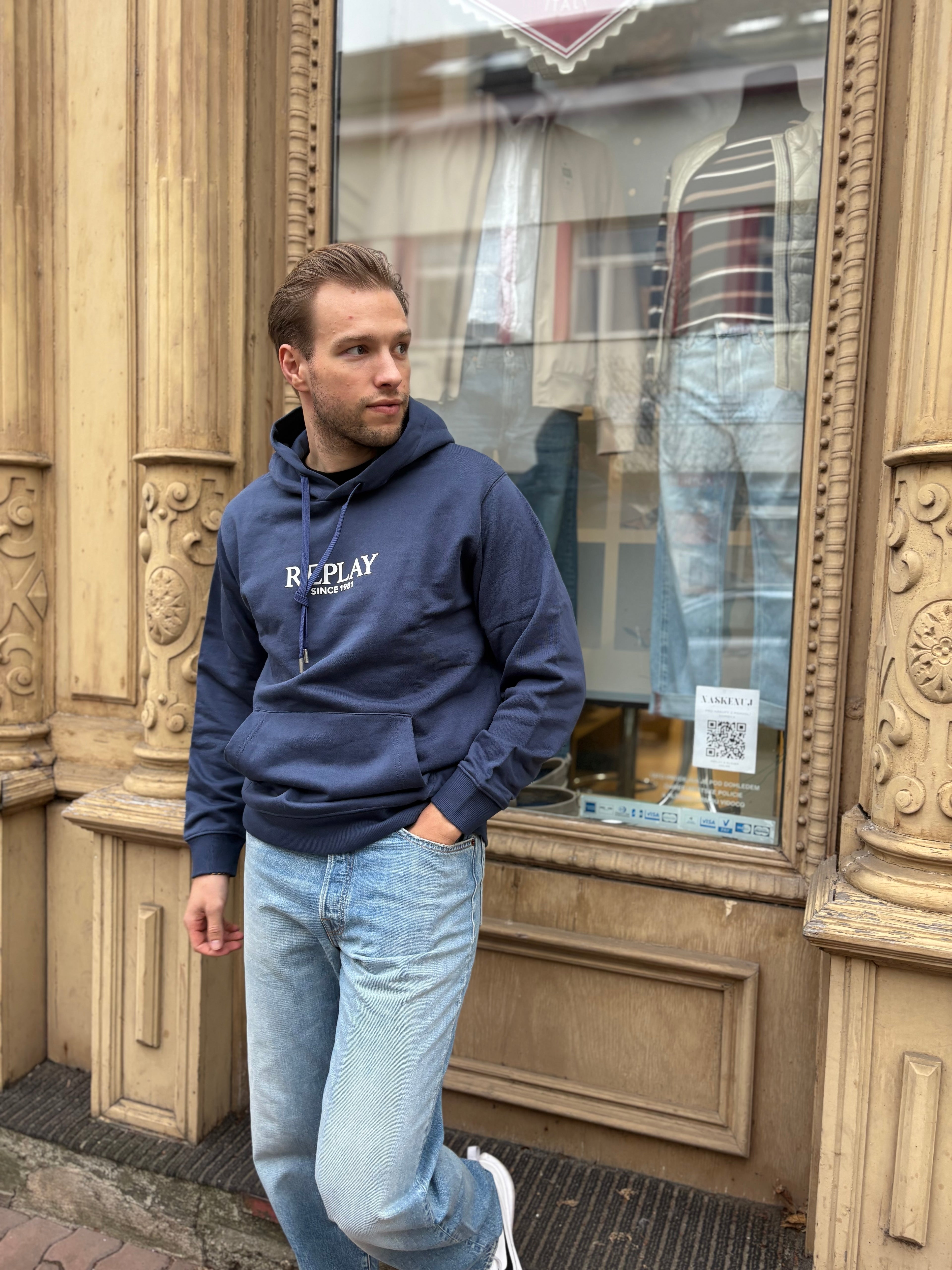 REPLAY FÉRFI MINTÁS PULÓVER 