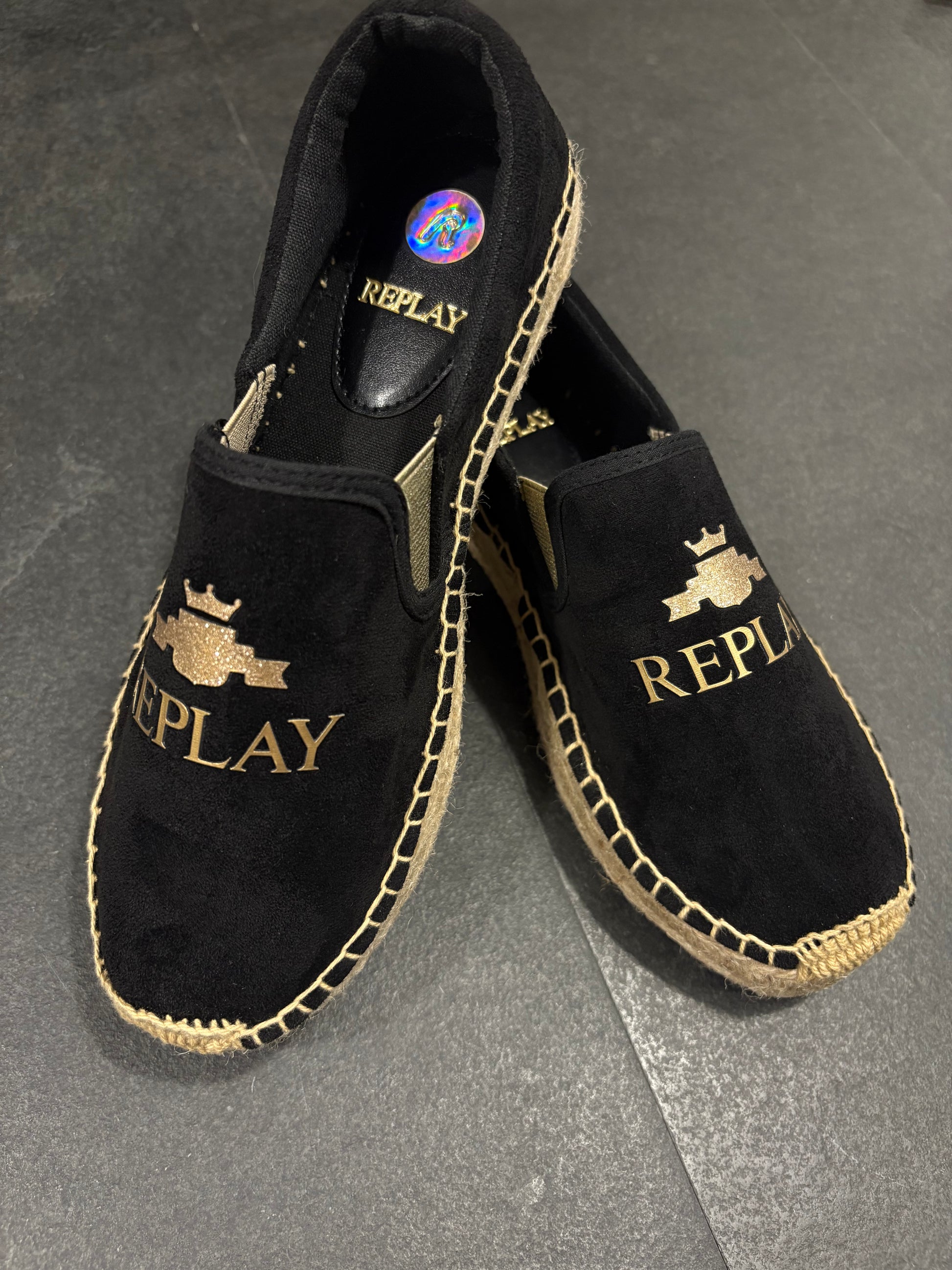 REPLAY DÁMSKÉ ESPADRILY SE ZLATÝM LOGEM