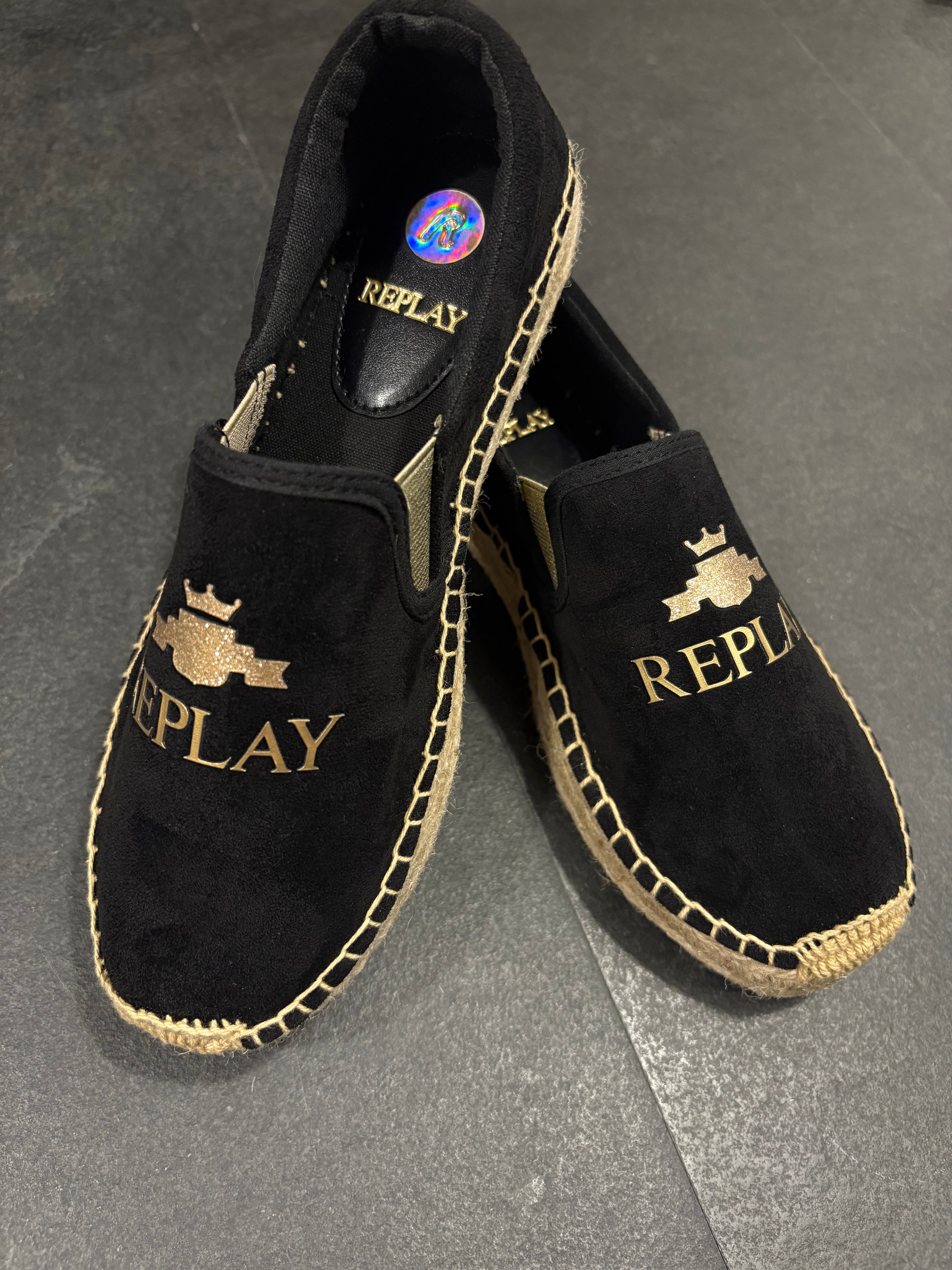 REPLAY NŐI ESPADRILLEK ARANY LOGÓVAL 