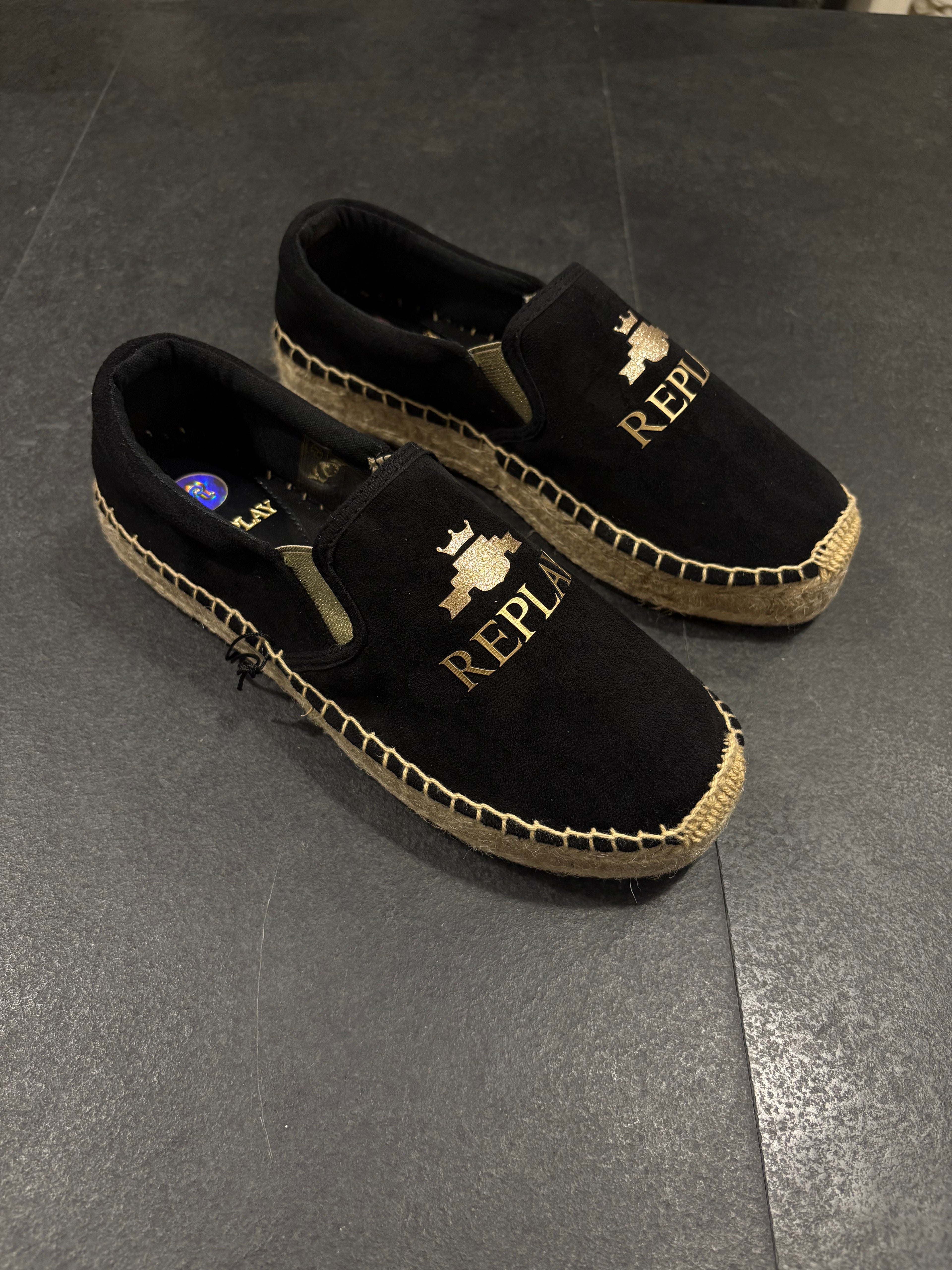 REPLAY NŐI ESPADRILLEK ARANY LOGÓVAL 