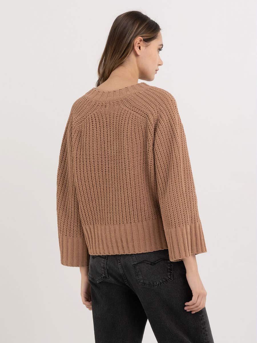 REPLAY ZKRÁCENÝ SVETR Z ŽINYLKY