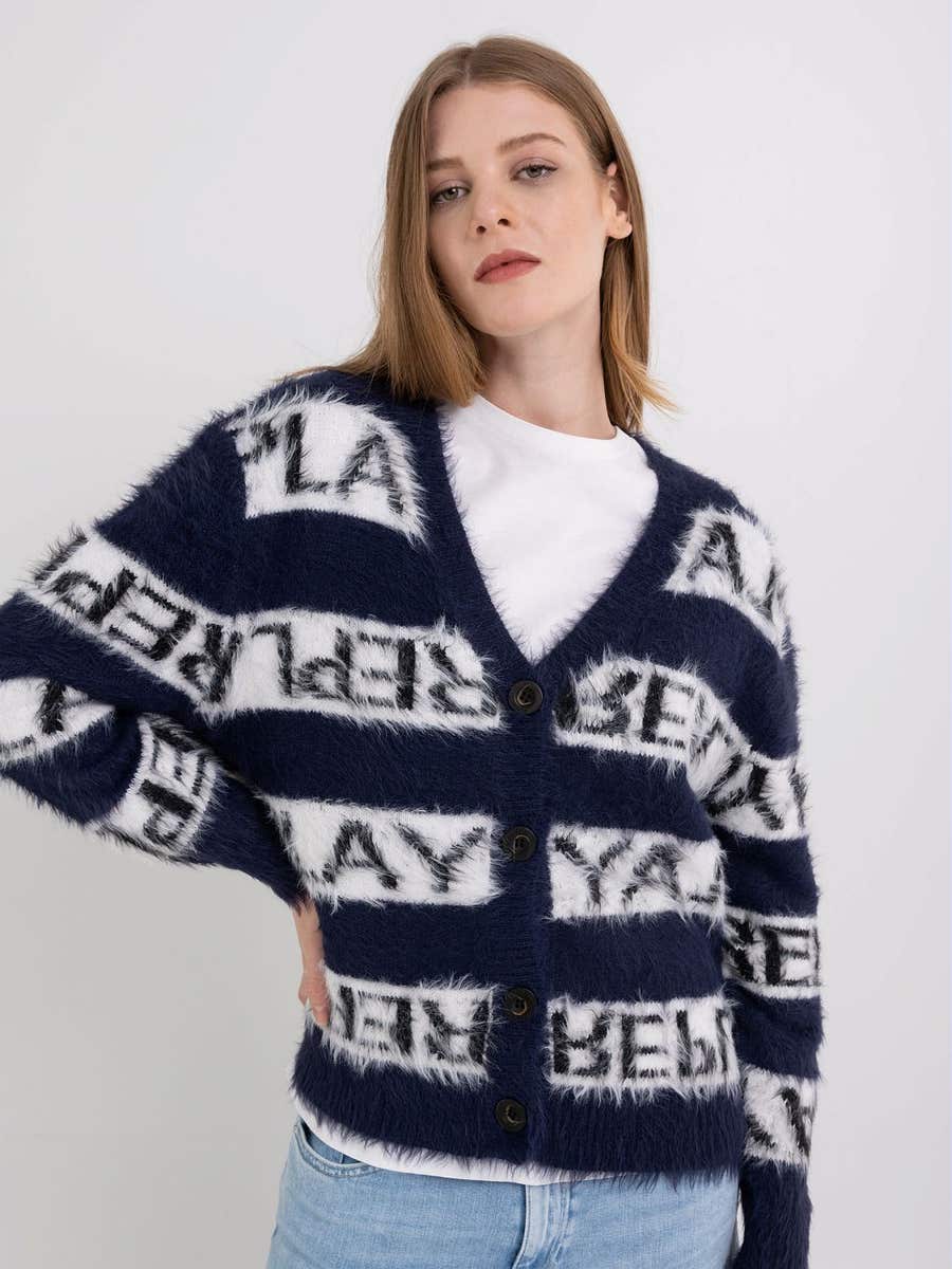 REPLAY TÚLMÉRETES CSÍKOS PULÓVER