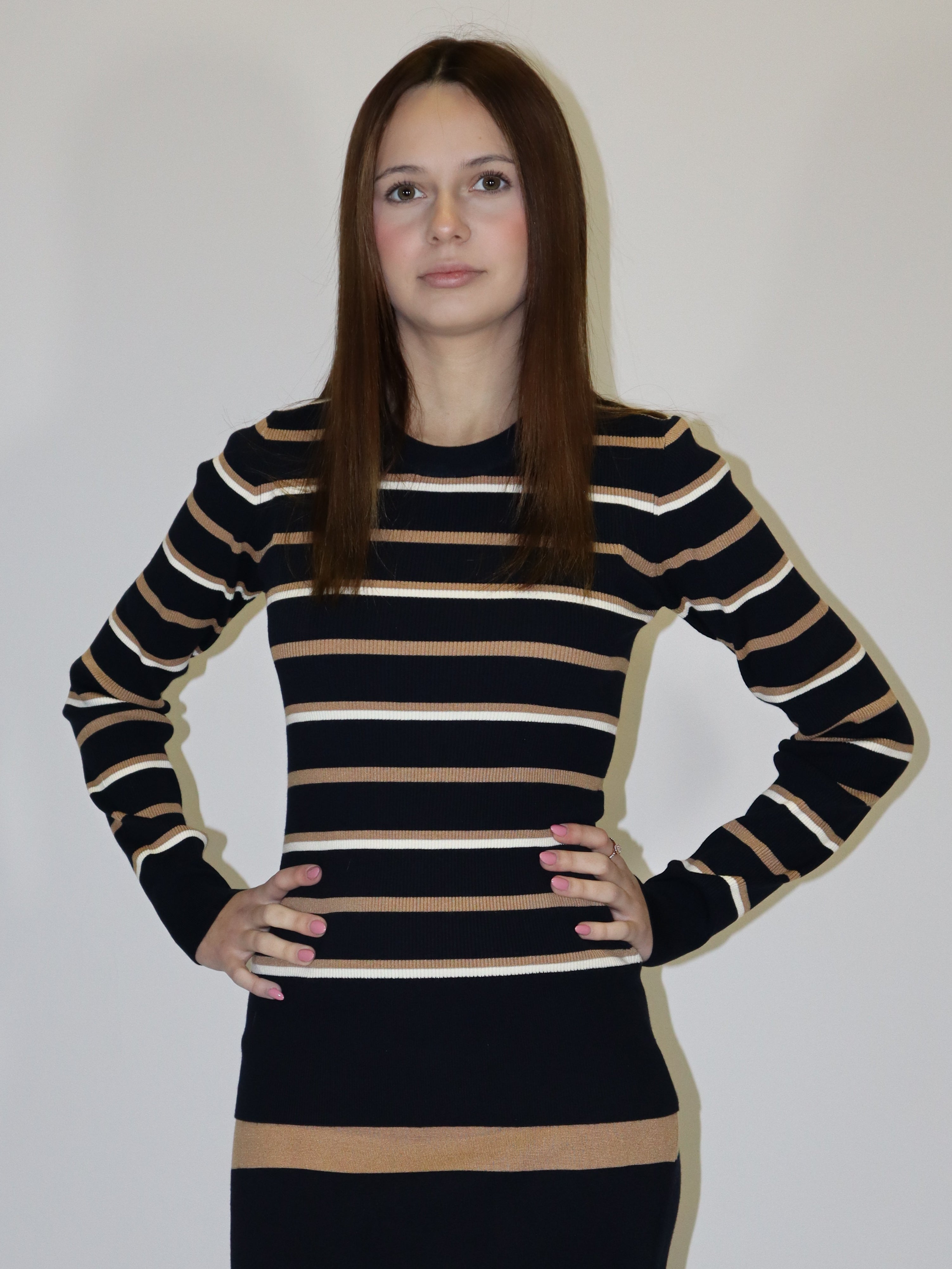 REPLAY NŐI CSÍKOS SLIM FIT PULÓVER