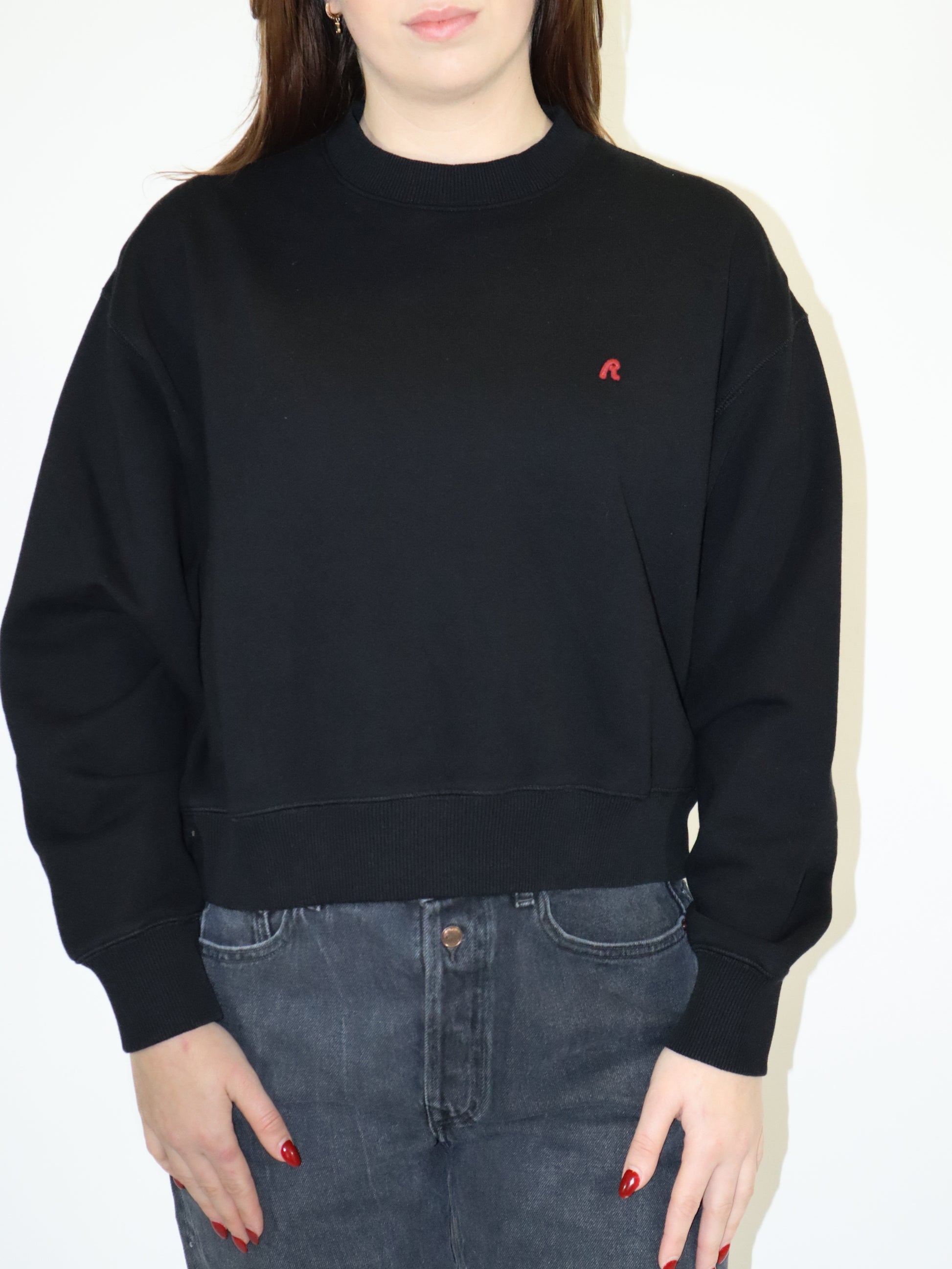 REPLAY DÁMSKÁ ZKRÁCENÁ MIKINA S VÝŠIVKOU R