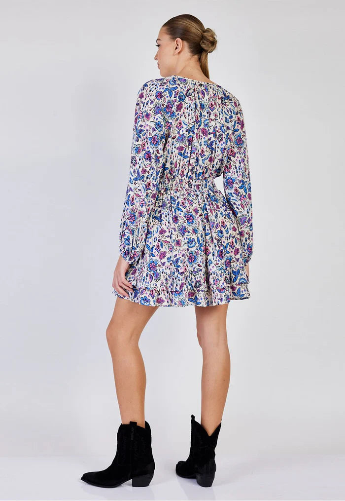 REPLAY SHORT FLORAL DRESS WITH LACE AND BUTTONS