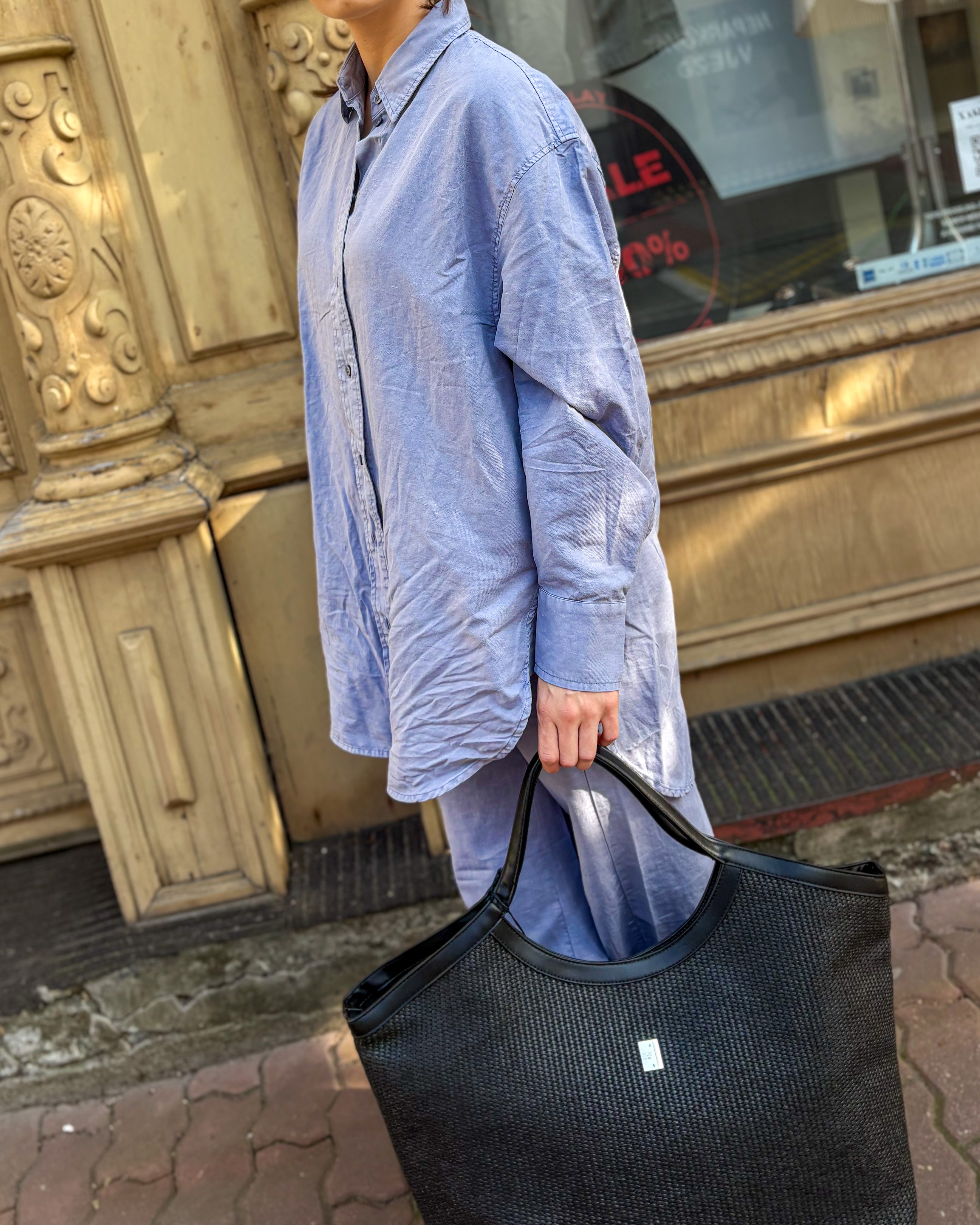 REPLAY DÁMSKÁ KABELKA Z RAFIE TYPU SHOPPER BAG 