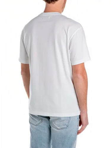 REPLAY PÁNSKE BAVLNENÉ TRIČKO S POTLAČOU