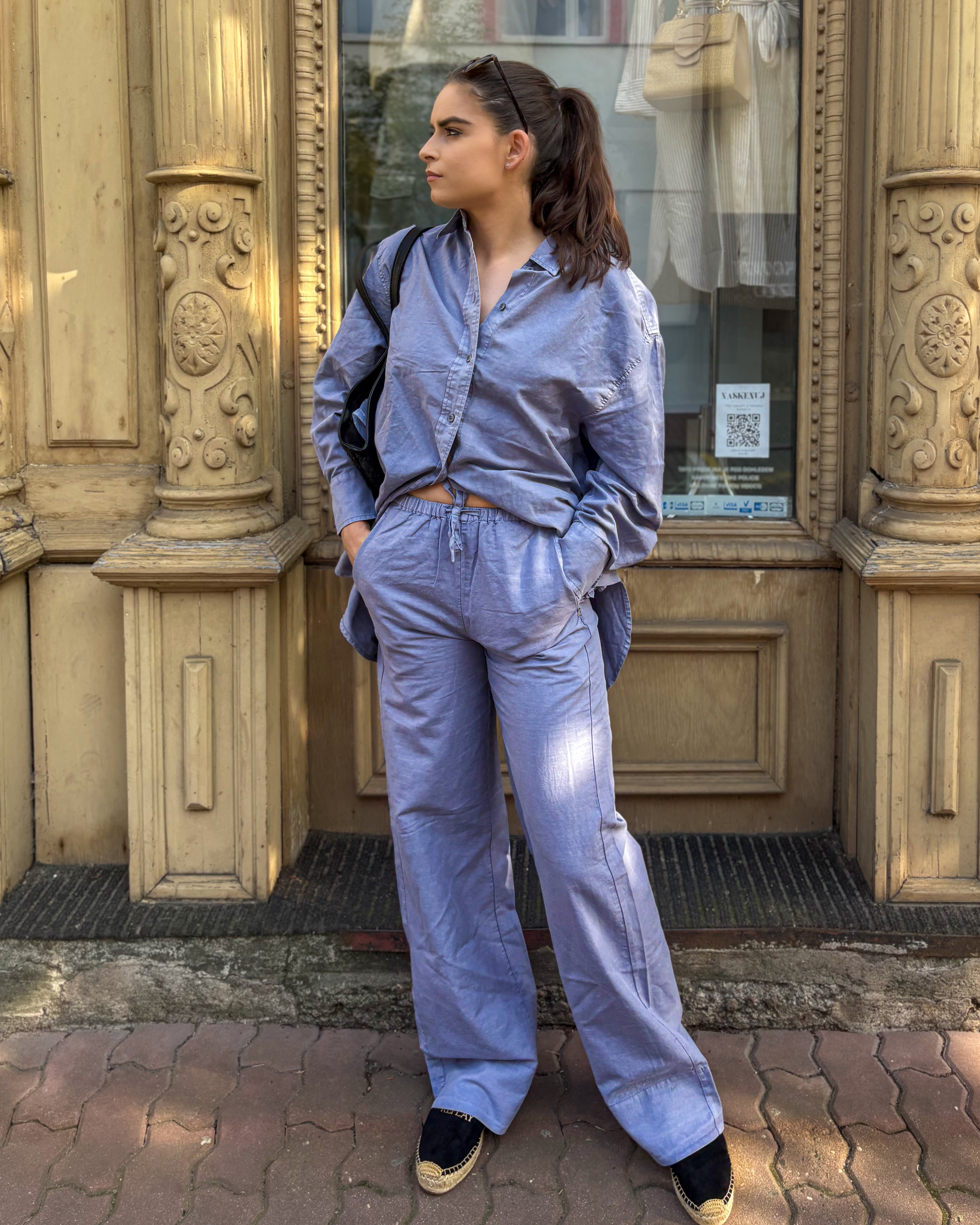 REPLAY WOMEN'S COTTON AND LINEN JOGGERS