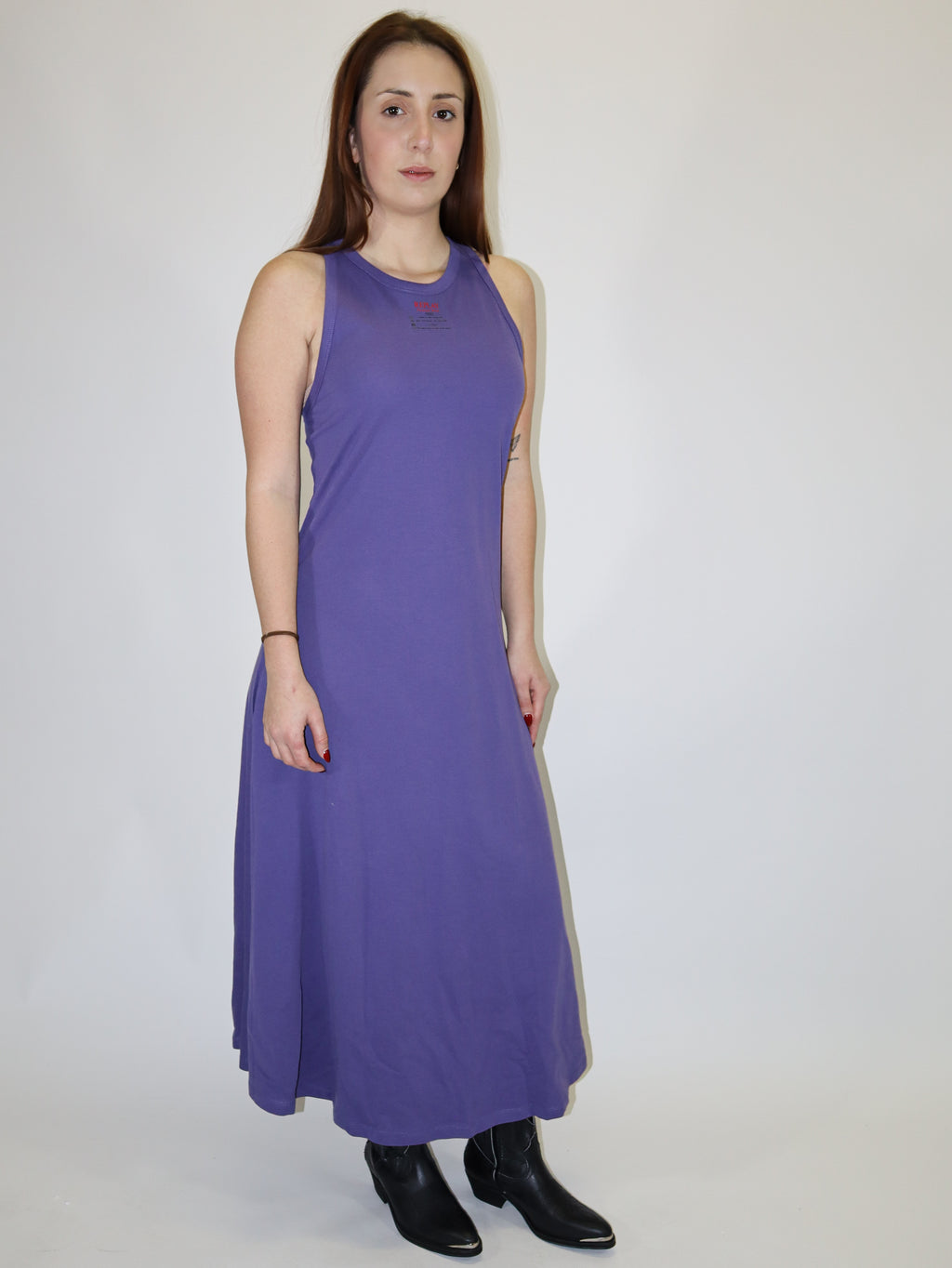 REPLAY PRINTED COTTON PIQUE MIDI DRESS