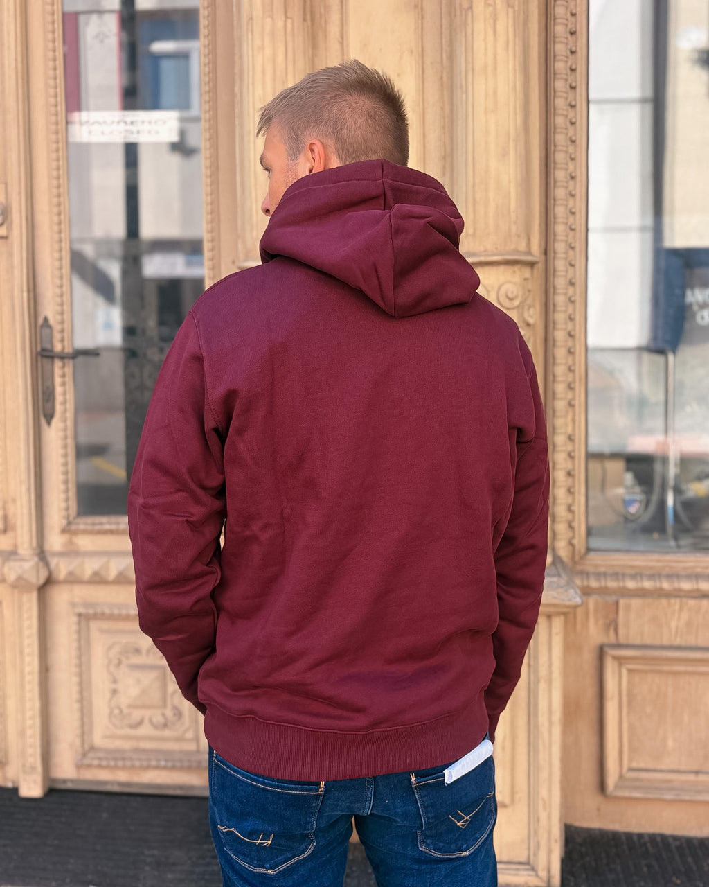 HERREN-REPLAY-HOODIE MIT KAPUZE UND R-STICKEREI 