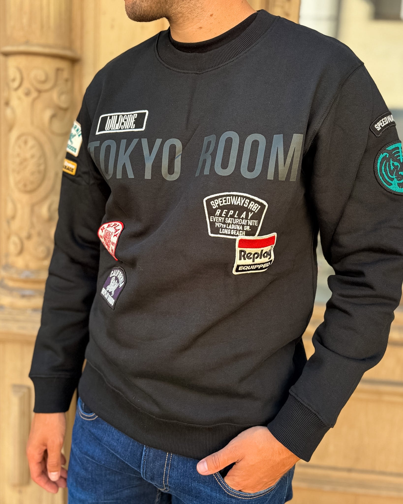 REPLAY PÁNSKA MIKINA TOKYO ROOM S NÁŠIVKAMI