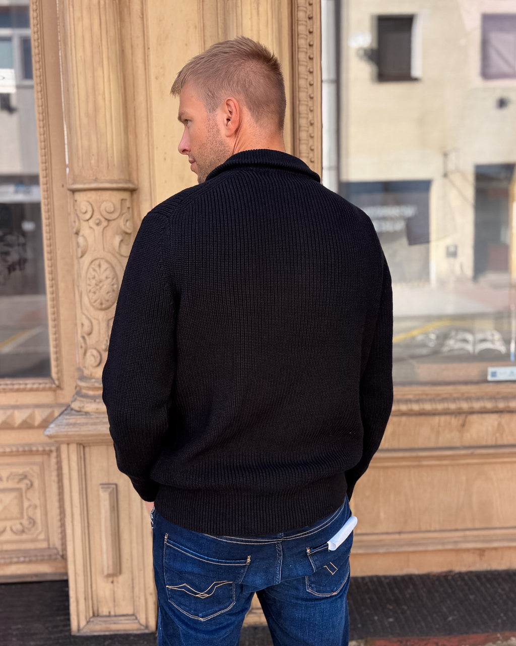 HERREN-STRICKPULLOVER REPLAY MIT 1/4-REISSVERSCHLUSS UND RIPPENSTRUKTUR 