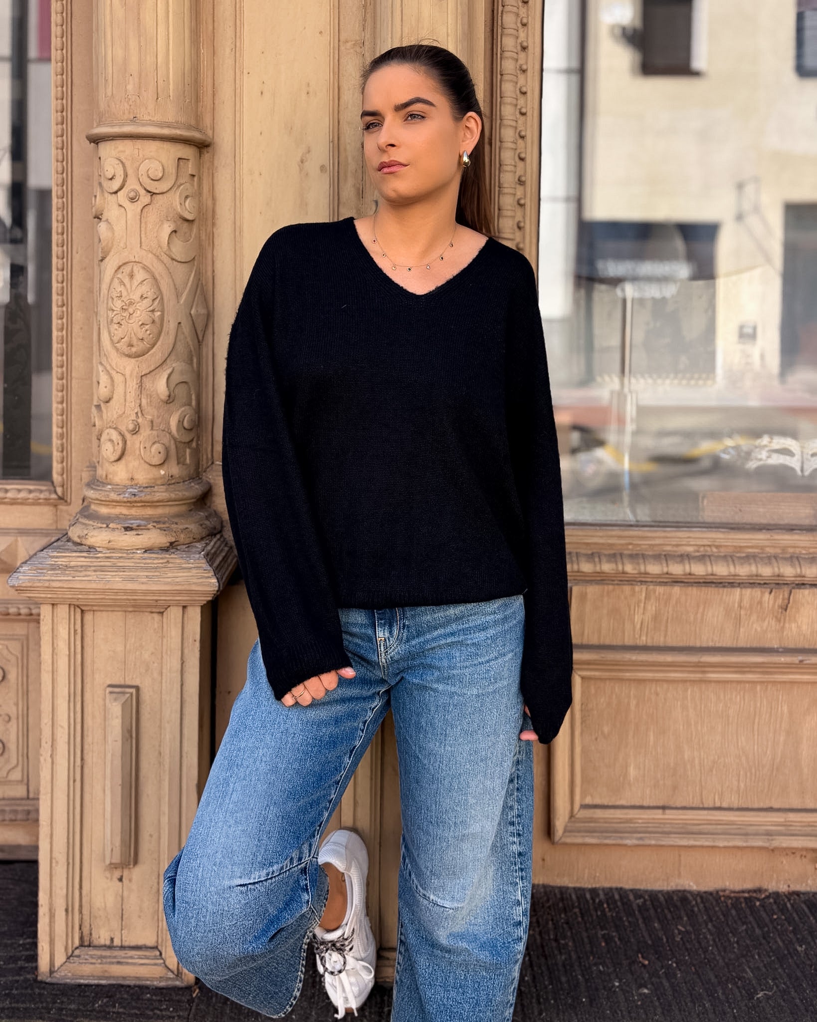 DAMENSTRICKPULLOVER VON REPLAY MIT V-AUSSCHNITT UND BALLONÄRMELN - DK0099 .000.723TQ
