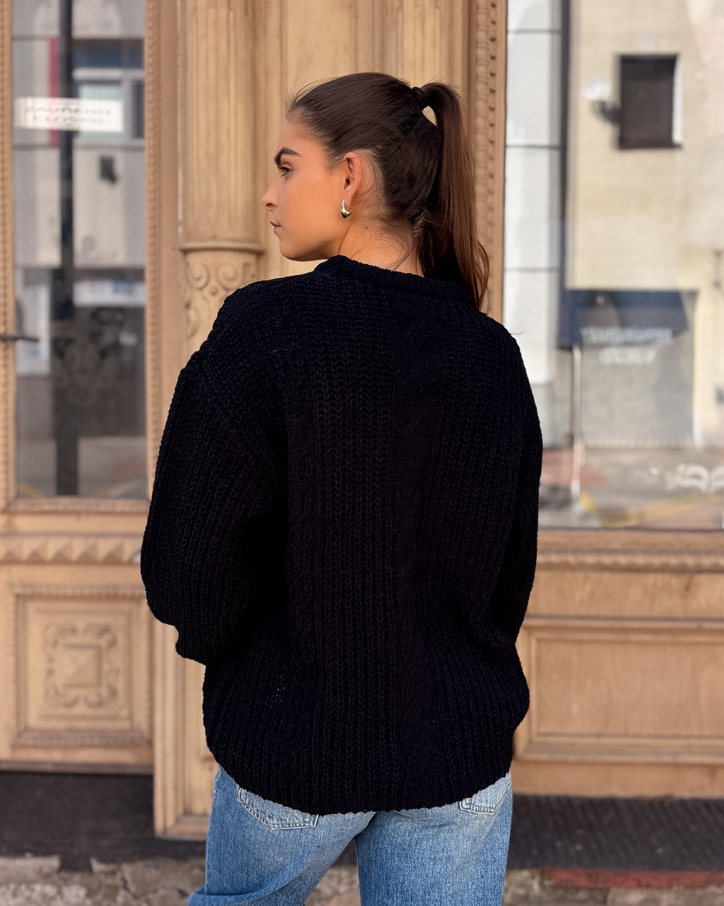DAMENSTRICKPULLOVER REPLAY MIT ZOPFMUSTER UND VOLANTMANSCHETTEN