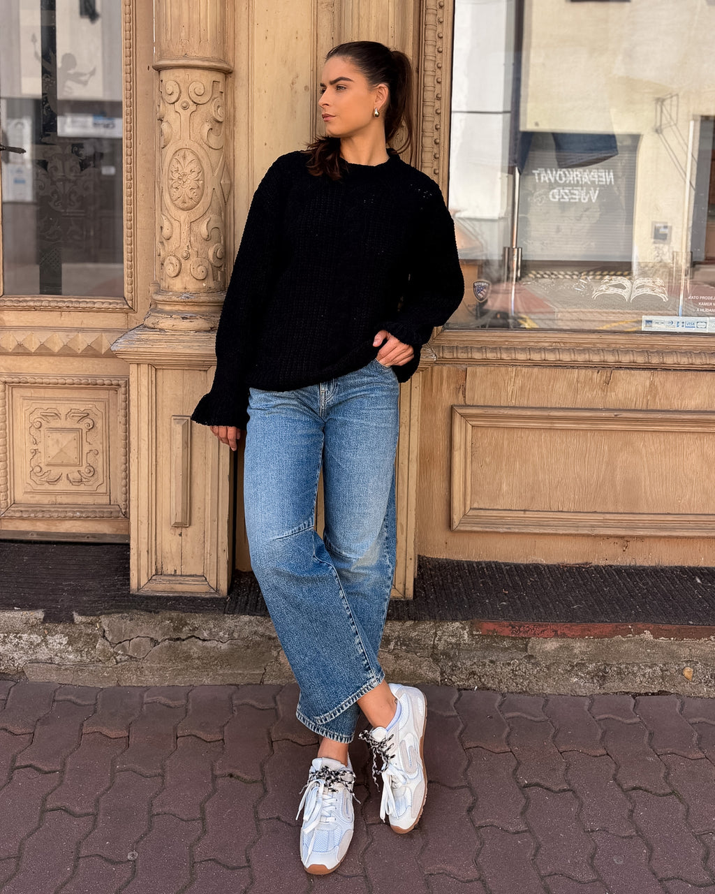 DAMENSTRICKPULLOVER REPLAY MIT ZOPFMUSTER UND VOLANTMANSCHETTEN