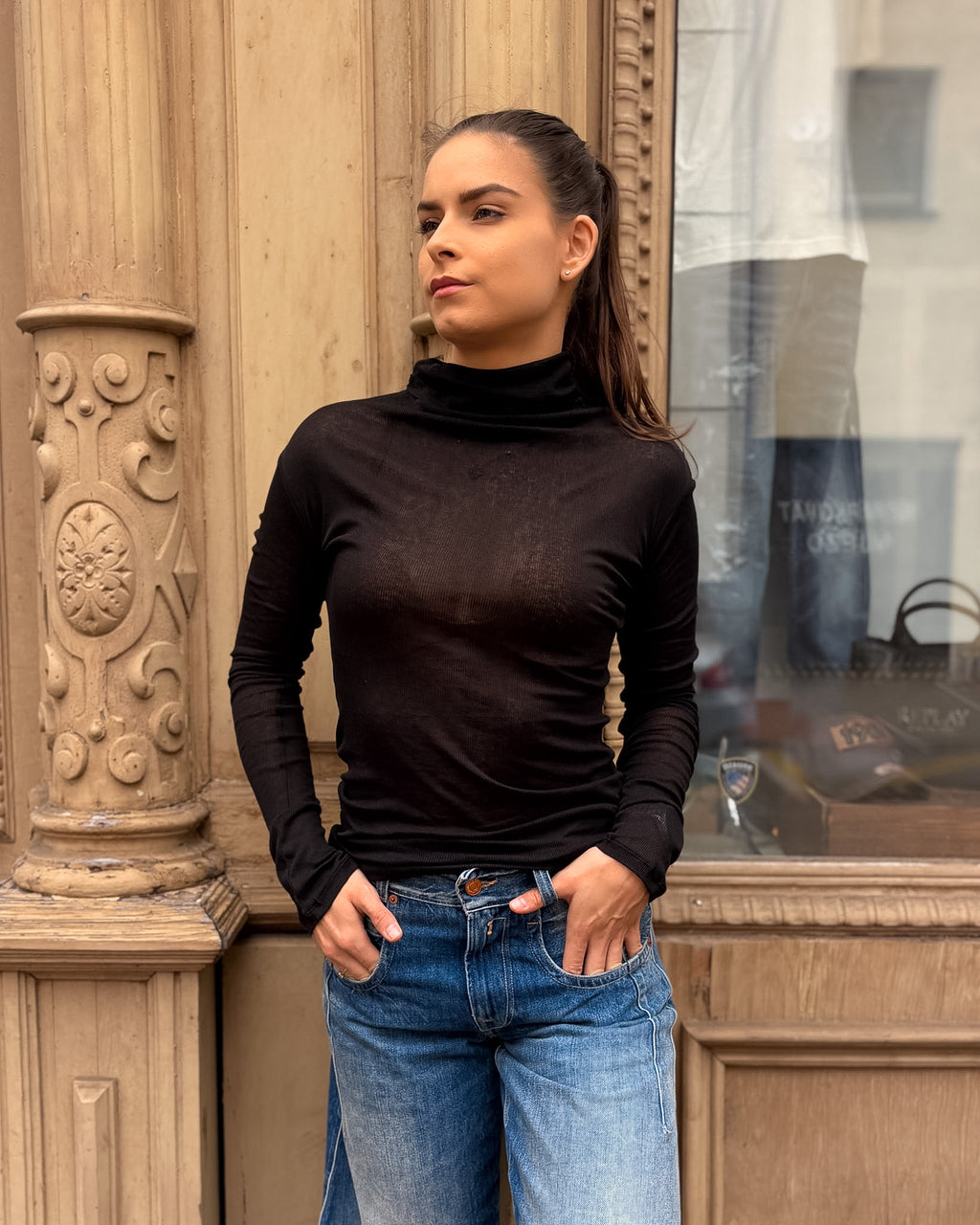DÁMSKÉ TRIČKO REPLAY S DLOUHÝM RUKÁVEM A ROLÁKEM
