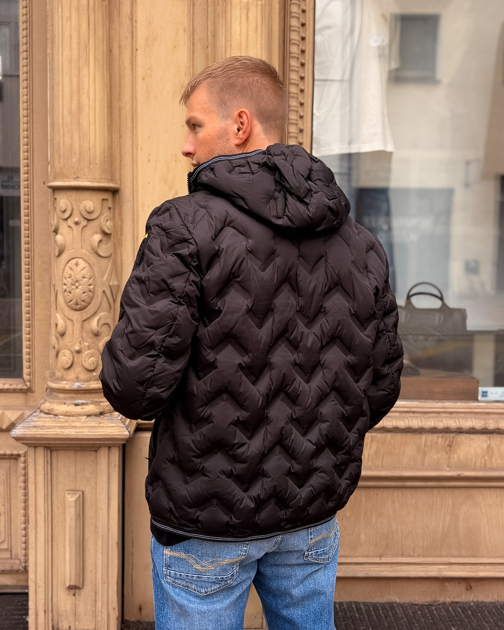 HERREN-DAUNENJACKE BLAUER MIT STEPPUNG UND KONTRASTFUTTER - 26WBLUC03233007308