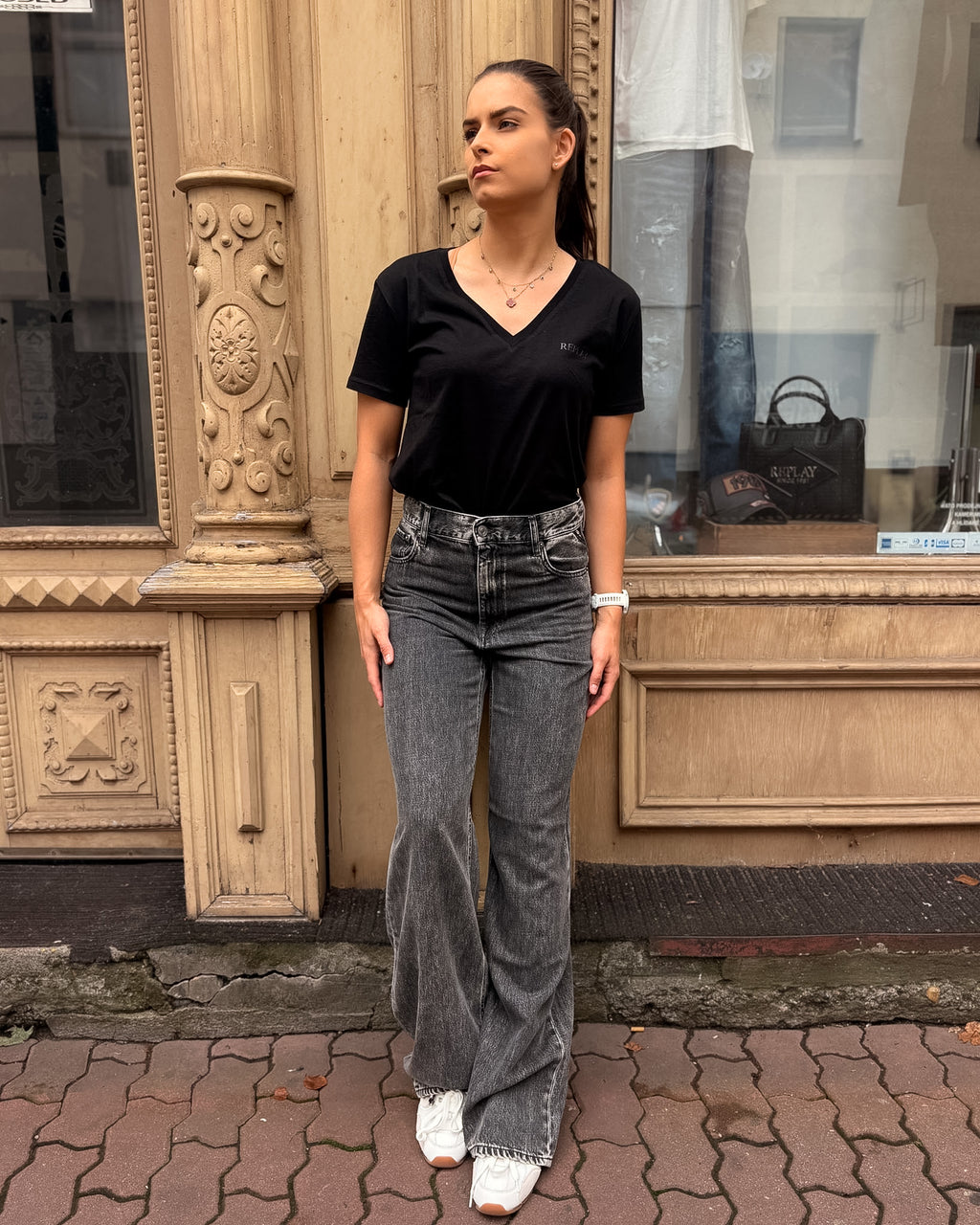 DÁMSKE DŽÍNSY REPLAY CARY WIDE LEG