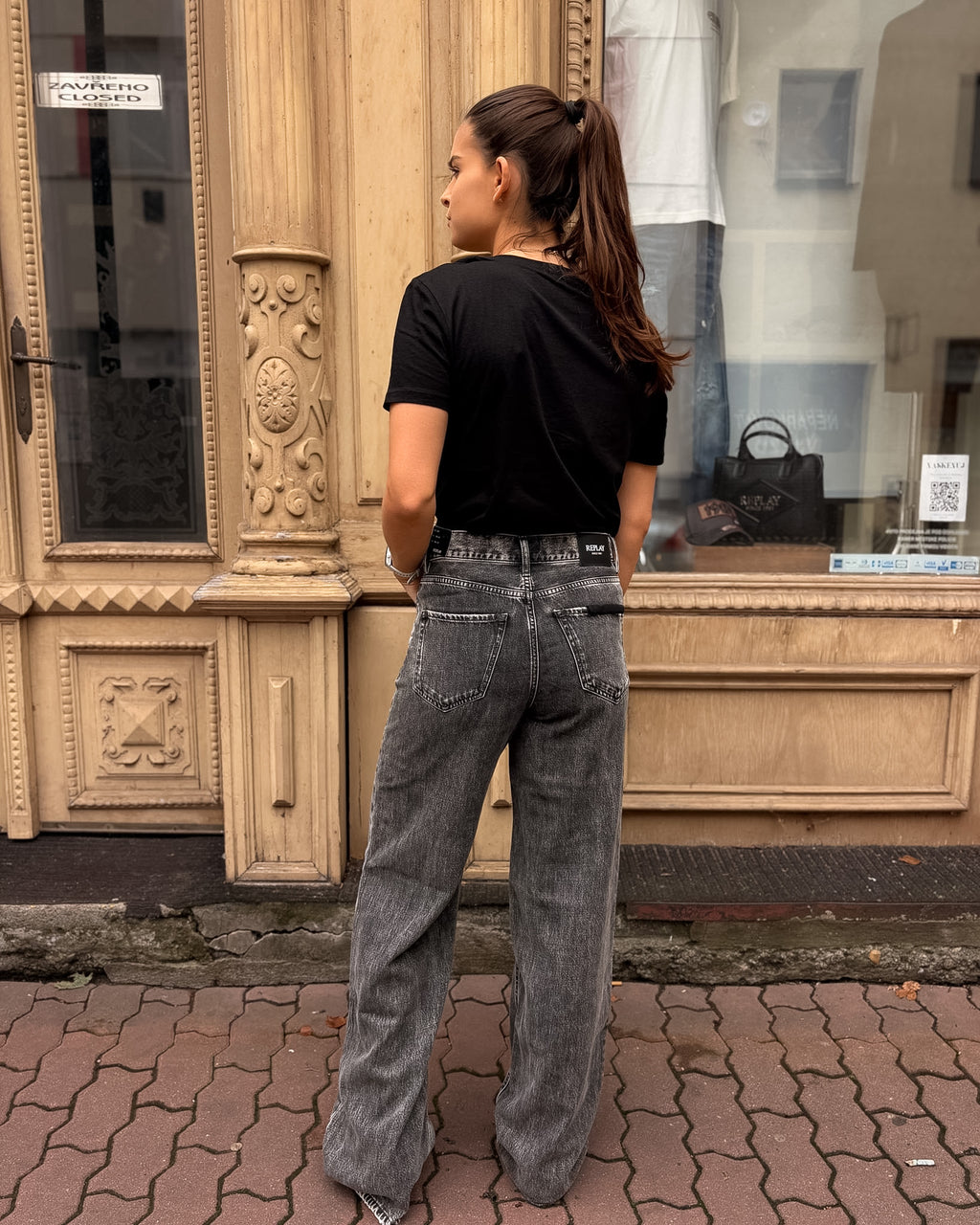 DÁMSKE DŽÍNSY REPLAY CARY WIDE LEG