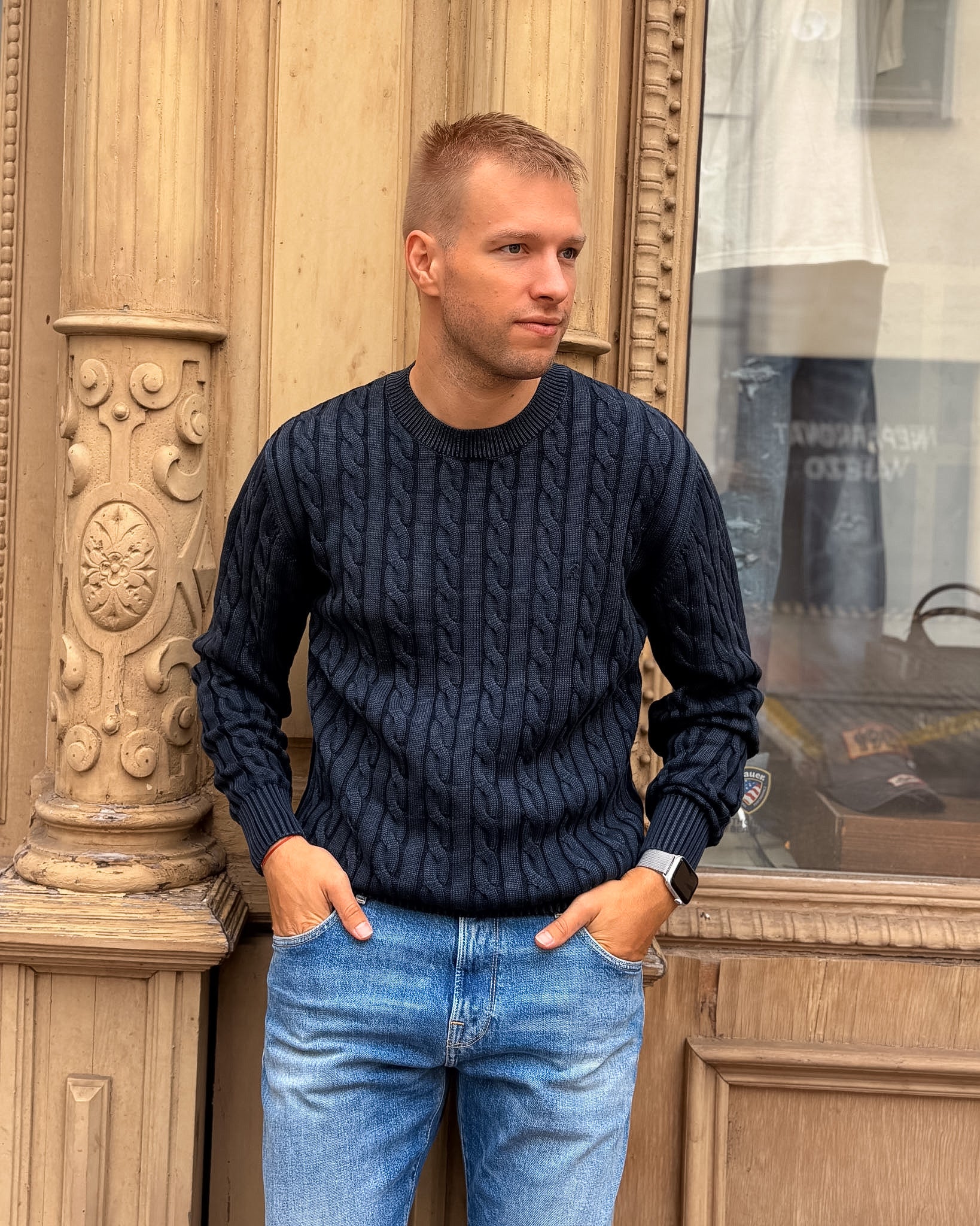 PÁNSKÝ PLETENÝ SVETR REPLAY S COPÁNKOVÝM VZOREM – UK00AX.000.72229G