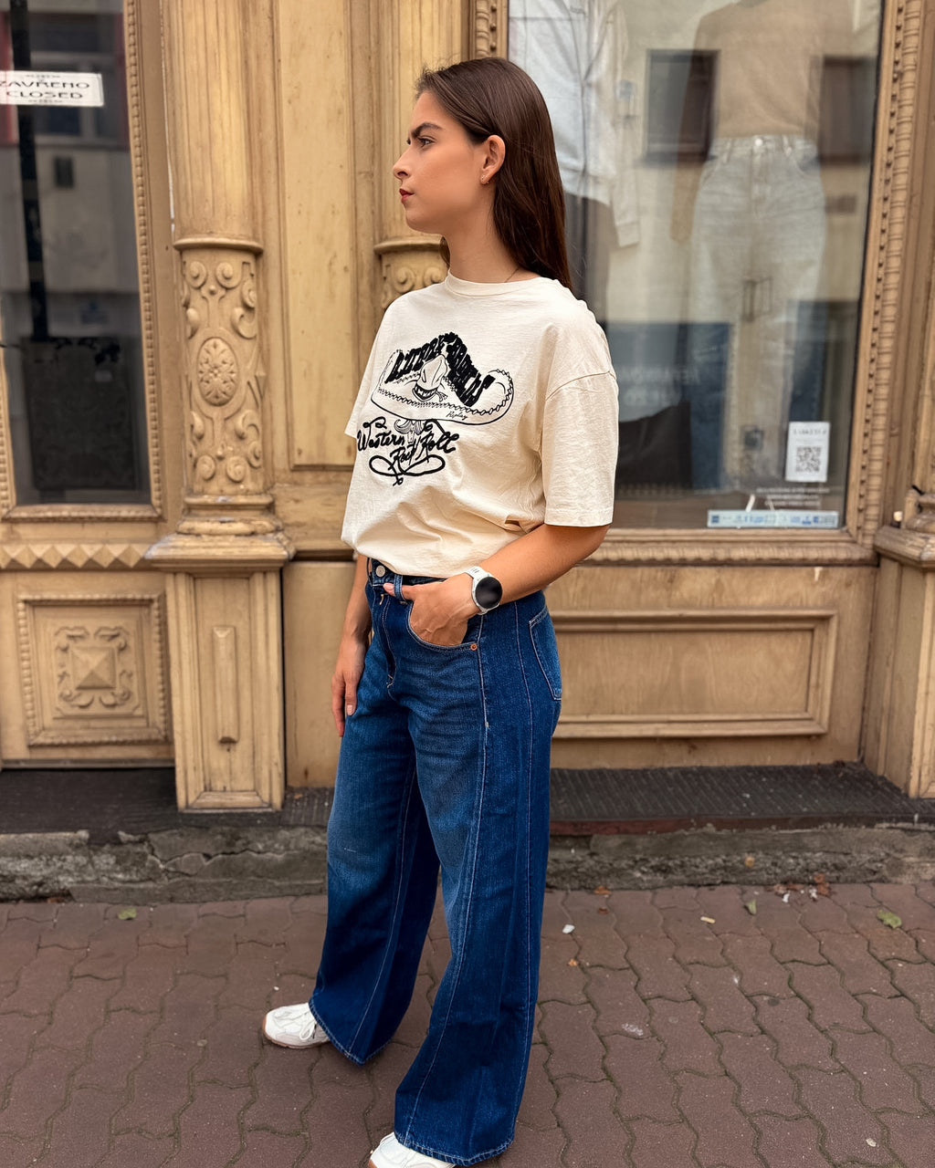 DÁMSKE OVERSIZED TRIČKO REPLAY S WESTERNOVÝM MOTÍVOM - W08NU .000.00L00G
