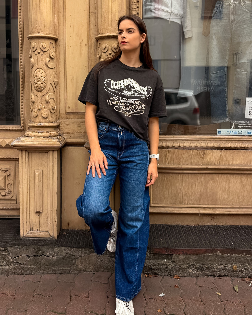 DÁMSKE OVERSIZED TRIČKO REPLAY S WESTERNOVÝM MOTÍVOM - W08NU .000.00L00G