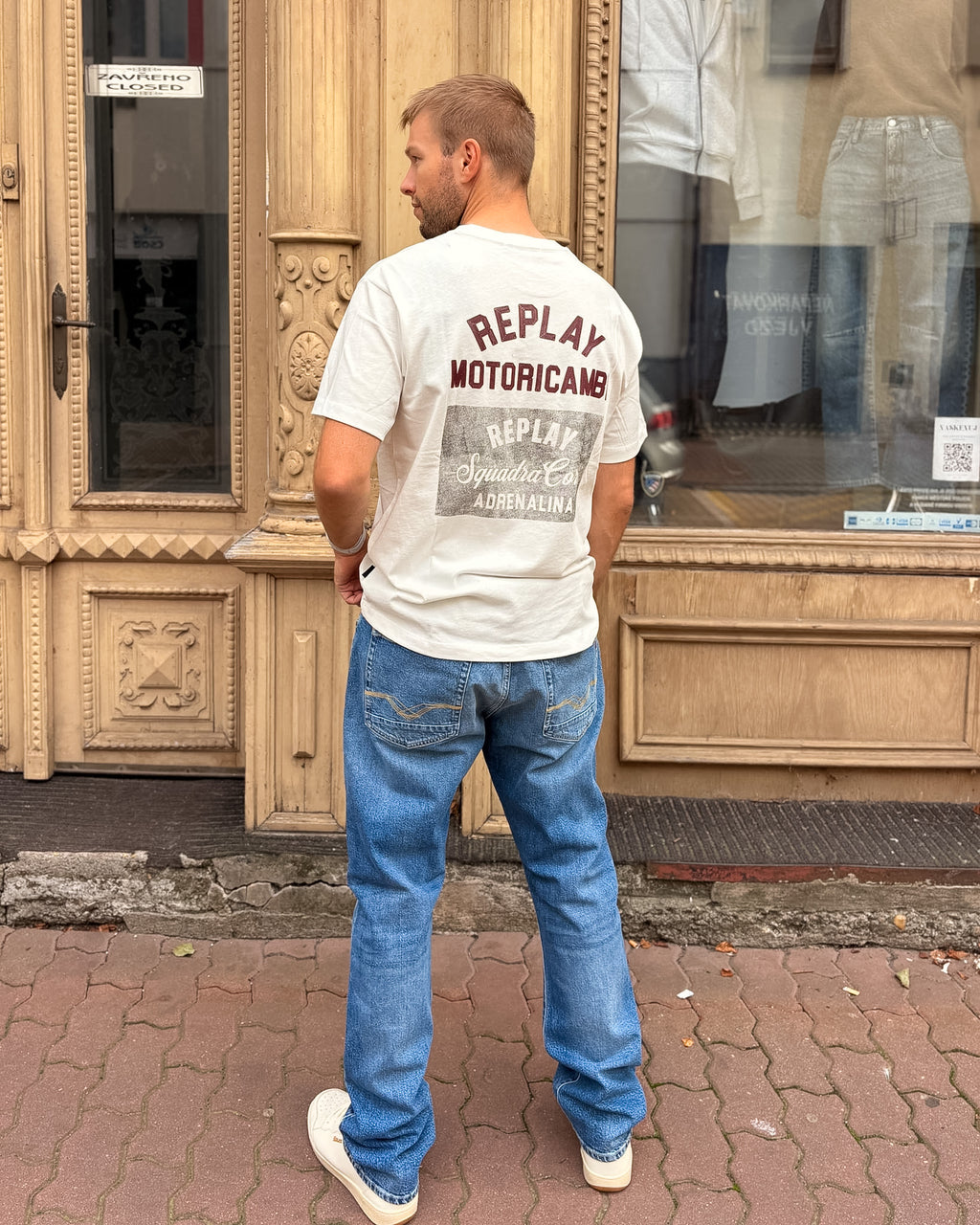 REPLAY AIDEEN FÉRFI STRAIGHT FIT FARMER 12 OZ INDIGÓ DENIMBŐL