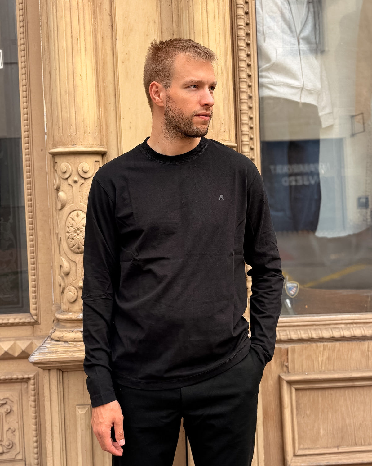 REPLAY MEN'S LONG-SLEEVE JERSEY T-SHIRT